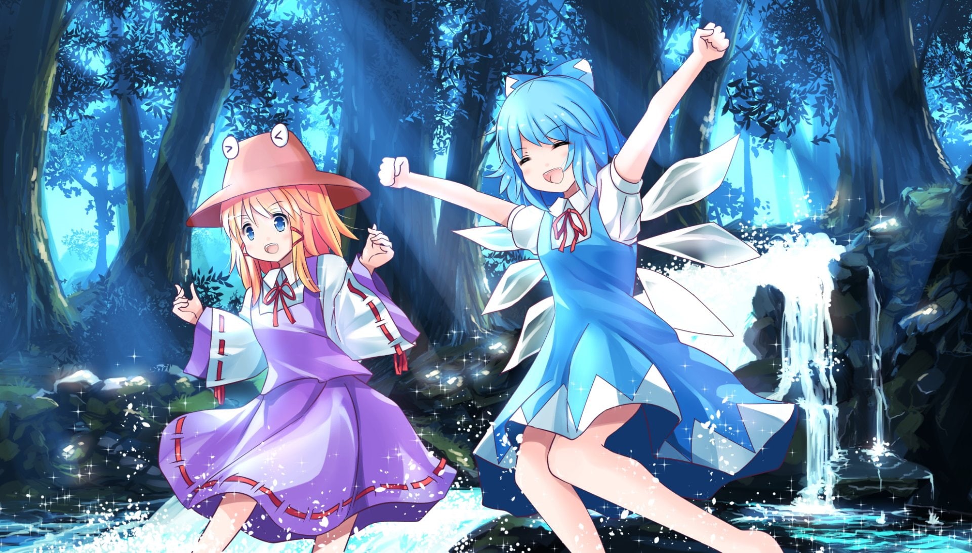 Cirno (Touhou), Touhou, 1080P, Suwako Moriya, Anime, HD Wallpaper