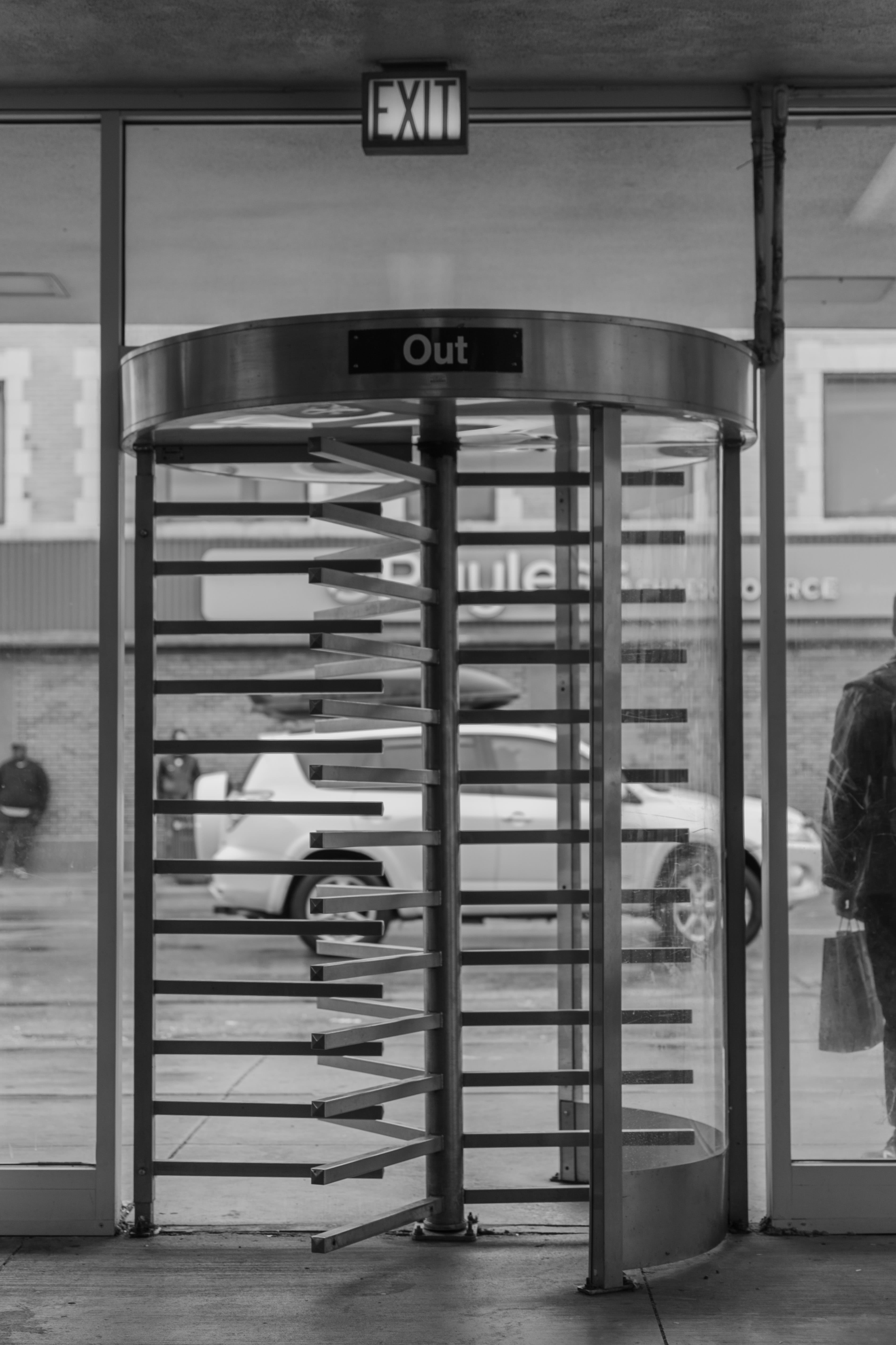text, convention center, door, turnstile, architecture, building, day, 5K, outdoors, coat, torii, bag, built structure, jacket, office building, sign, Phone HD Wallpaper