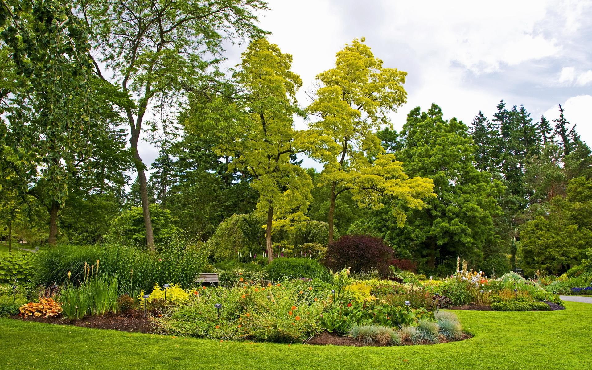 p, park, green, 1080P, garden, nature, grass, landscapes, hd, trees, 1080p, flowers, HD Wallpaper