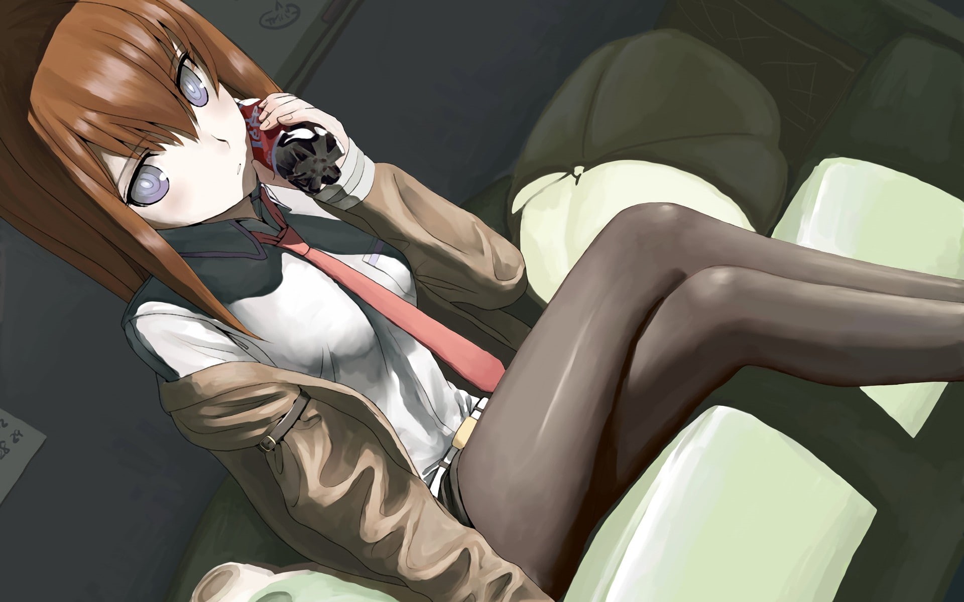 anime, drawing, hd, kurisu, 1080P, steins, cartoon/comic, gate, makise, HD Wallpaper