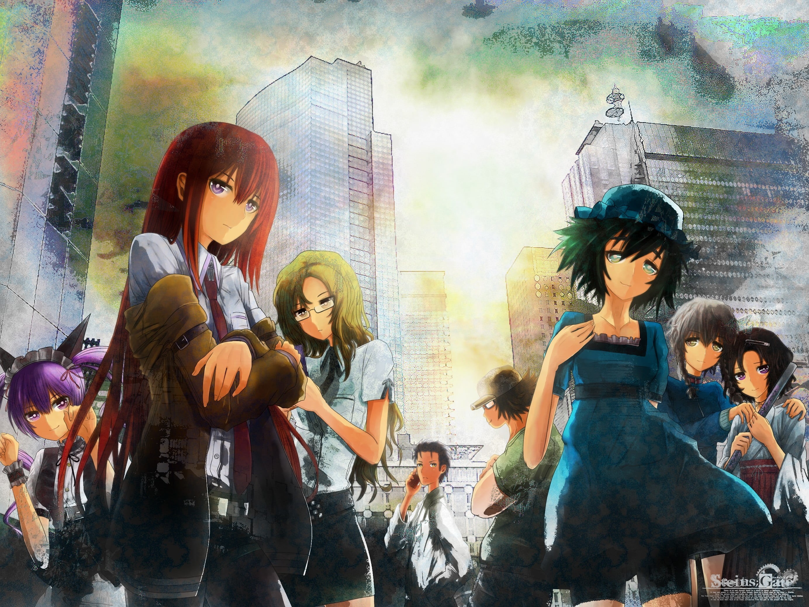 celebration, lifestyles, Faris Nyannyan, young adult, young men, Urushibara Ruka, art and craft, women, people, motion, Makise Kurisu, group of people, HD Wallpaper