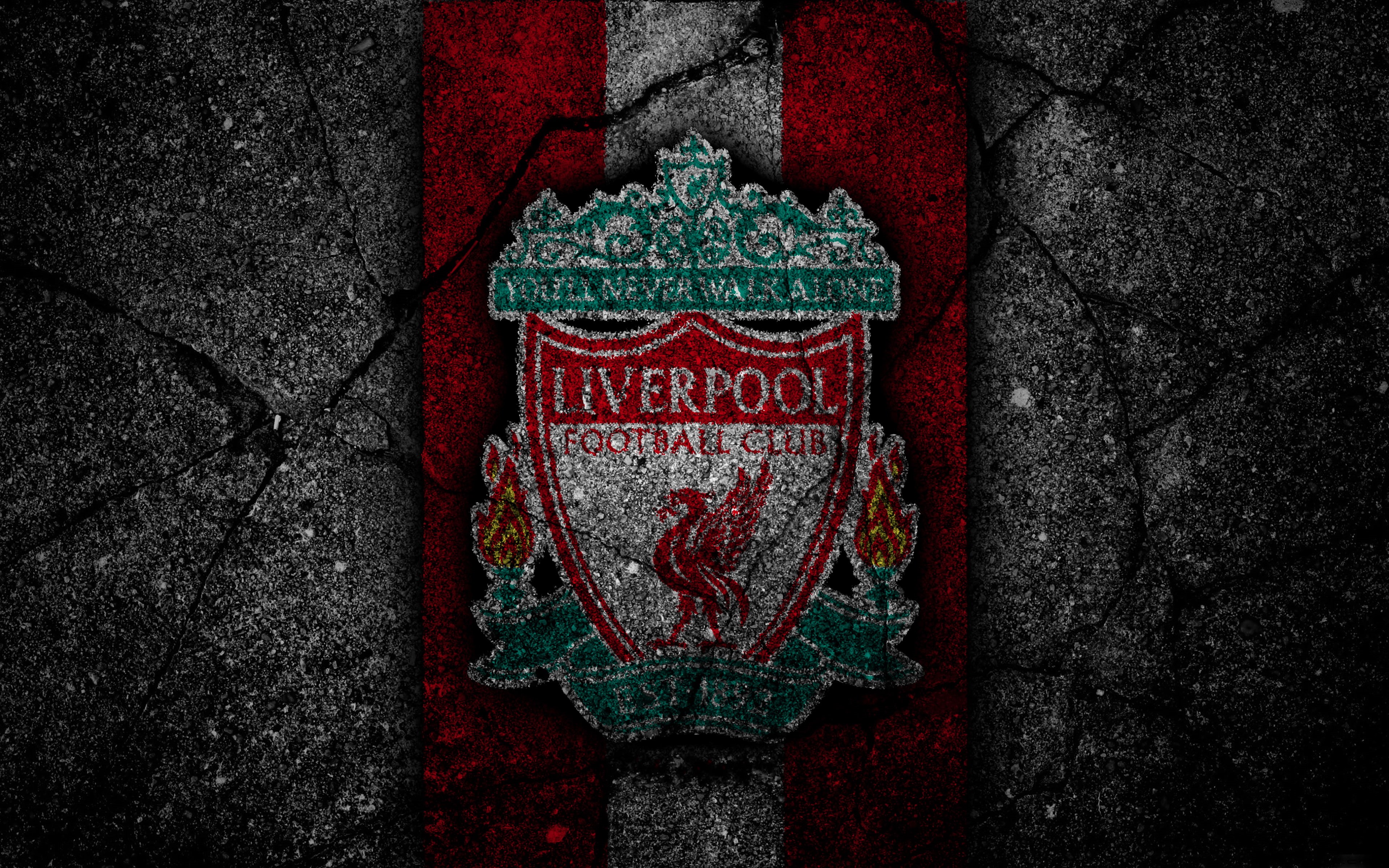 4K, Logo, Soccer, Liverpool F.C., HD Wallpaper