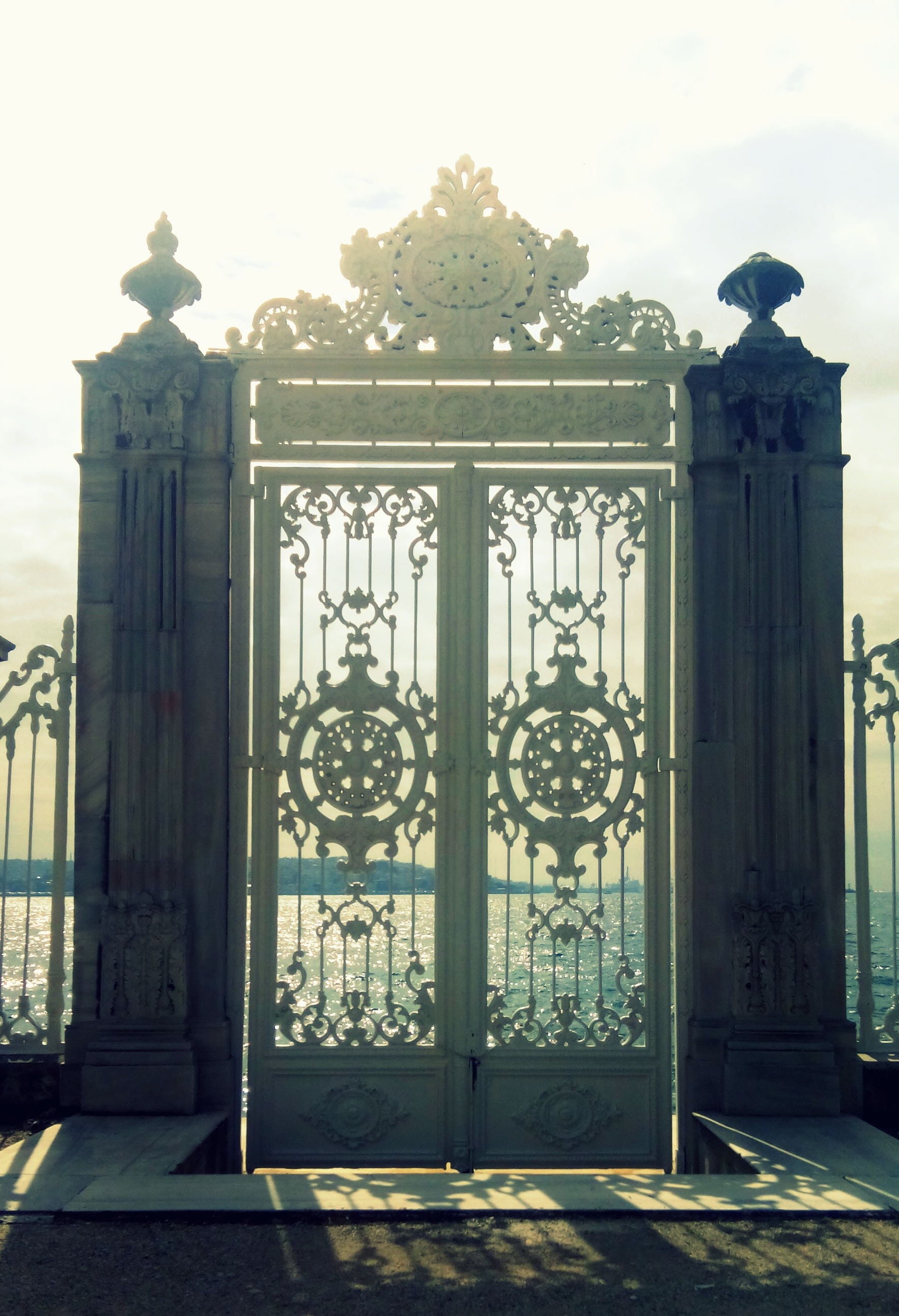 dream, history, gate, building exterior, heaven, iron - metal, safety, wrought, gray, iron, metal, front, architecture, life, hope, sky, nature, no people, Phone HD Wallpaper