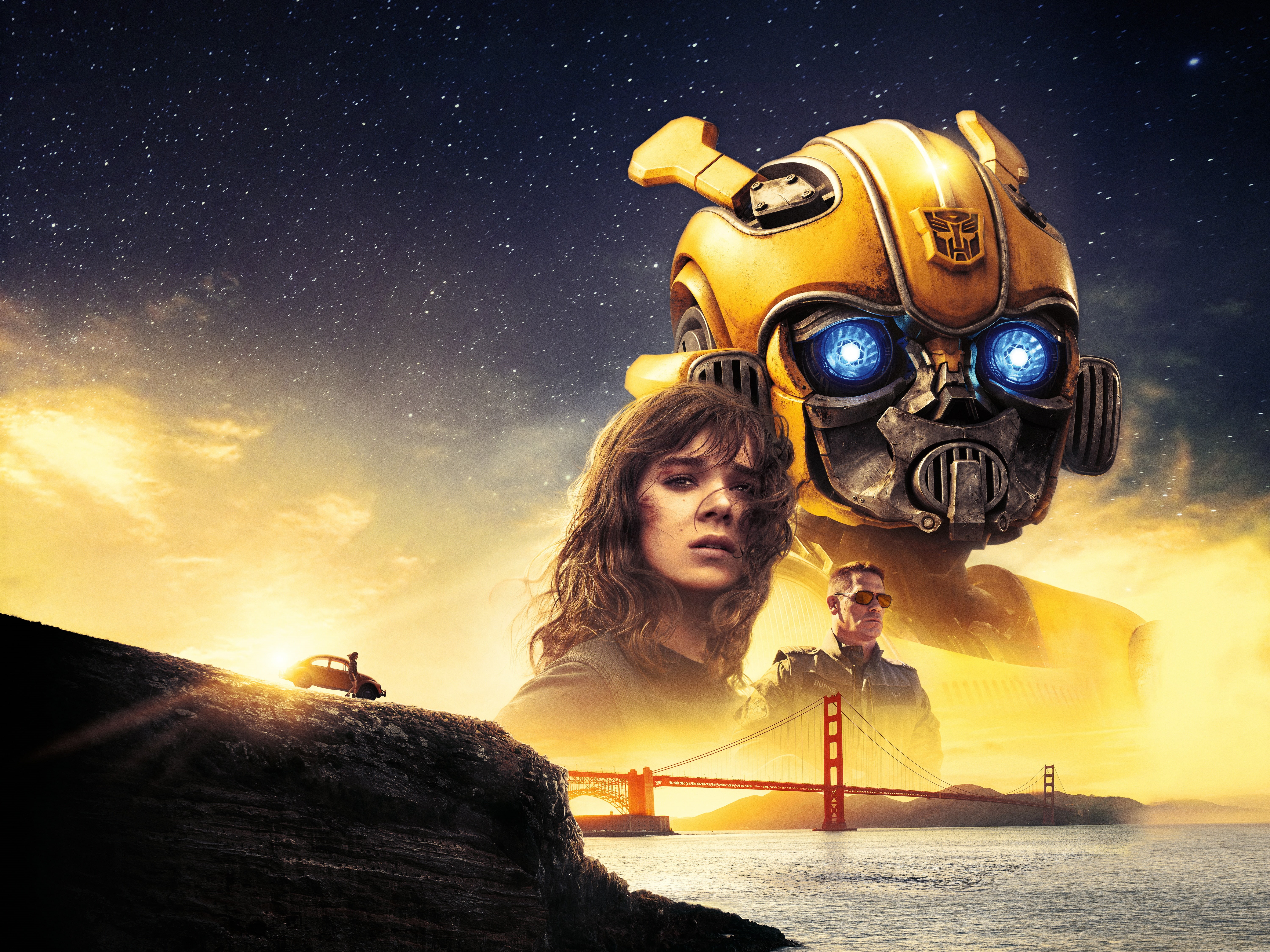 California, Car, year, Alien, 5K, County, EXCLUSIVE, Sunglasses, USA, Hailee Steinfeld, BUMBLEBEE, Transformers, Gate, Charlie Watson, Stars, Night, Agent, HD Wallpaper
