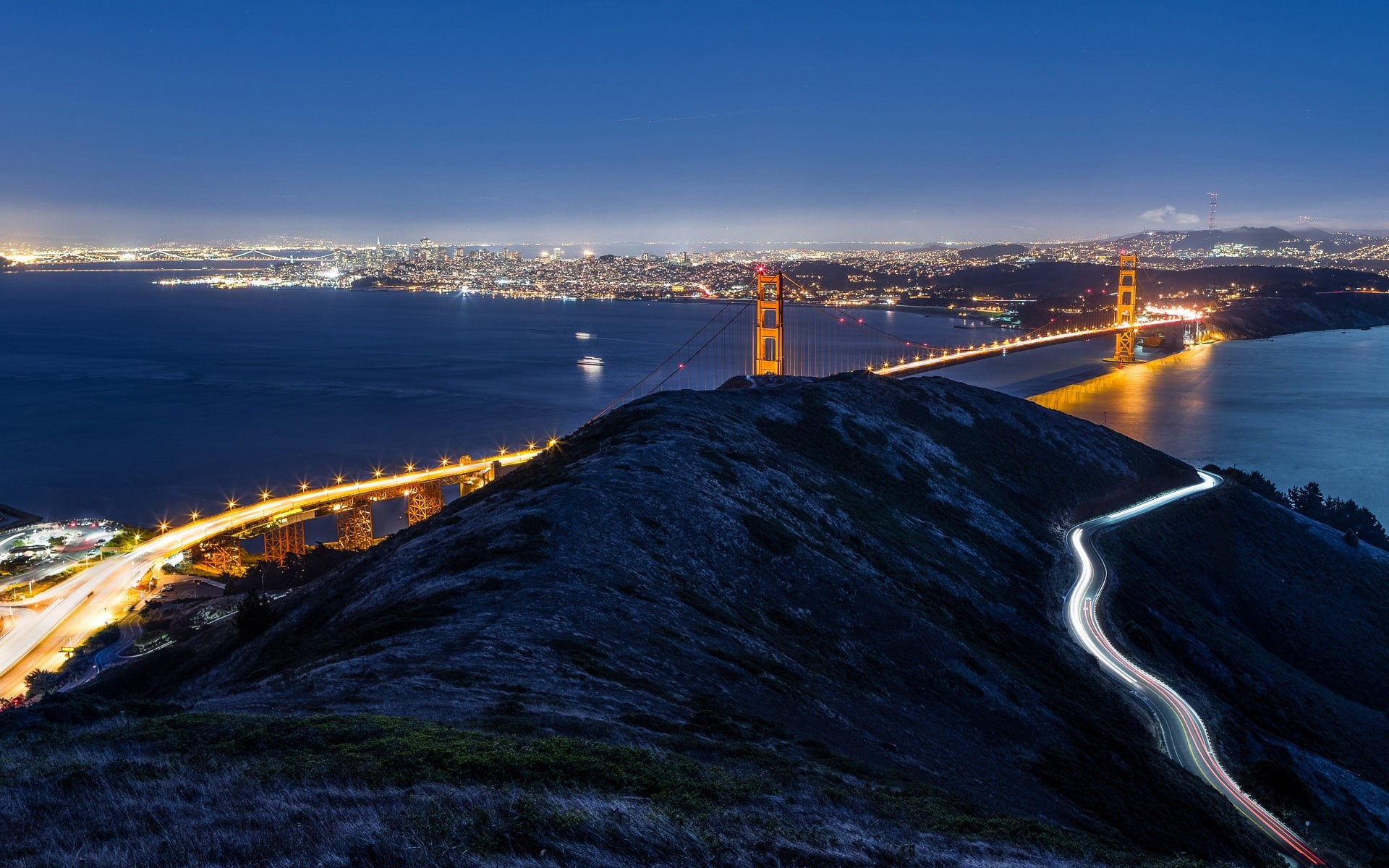 San, Night, Bridge, Gate, Golden, USA, City, California, Francisco, 1080P, HD Wallpaper