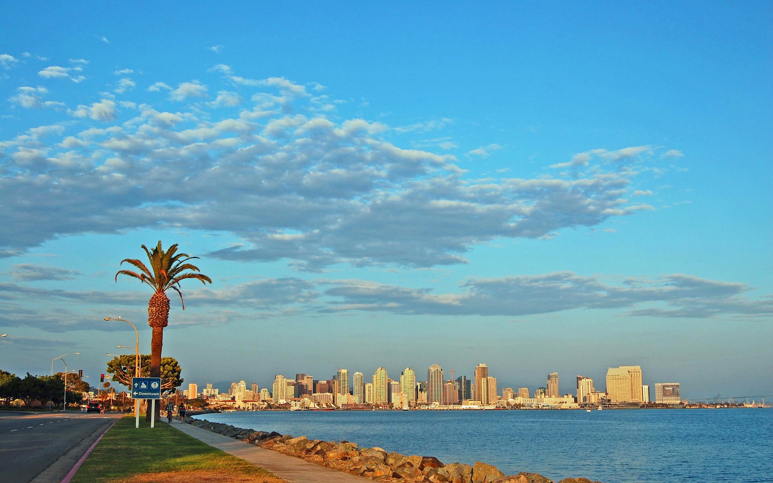 clouds, USA, san diego, Gulf, sky, home, California, san, 2K, road, diego, tree, HD Wallpaper