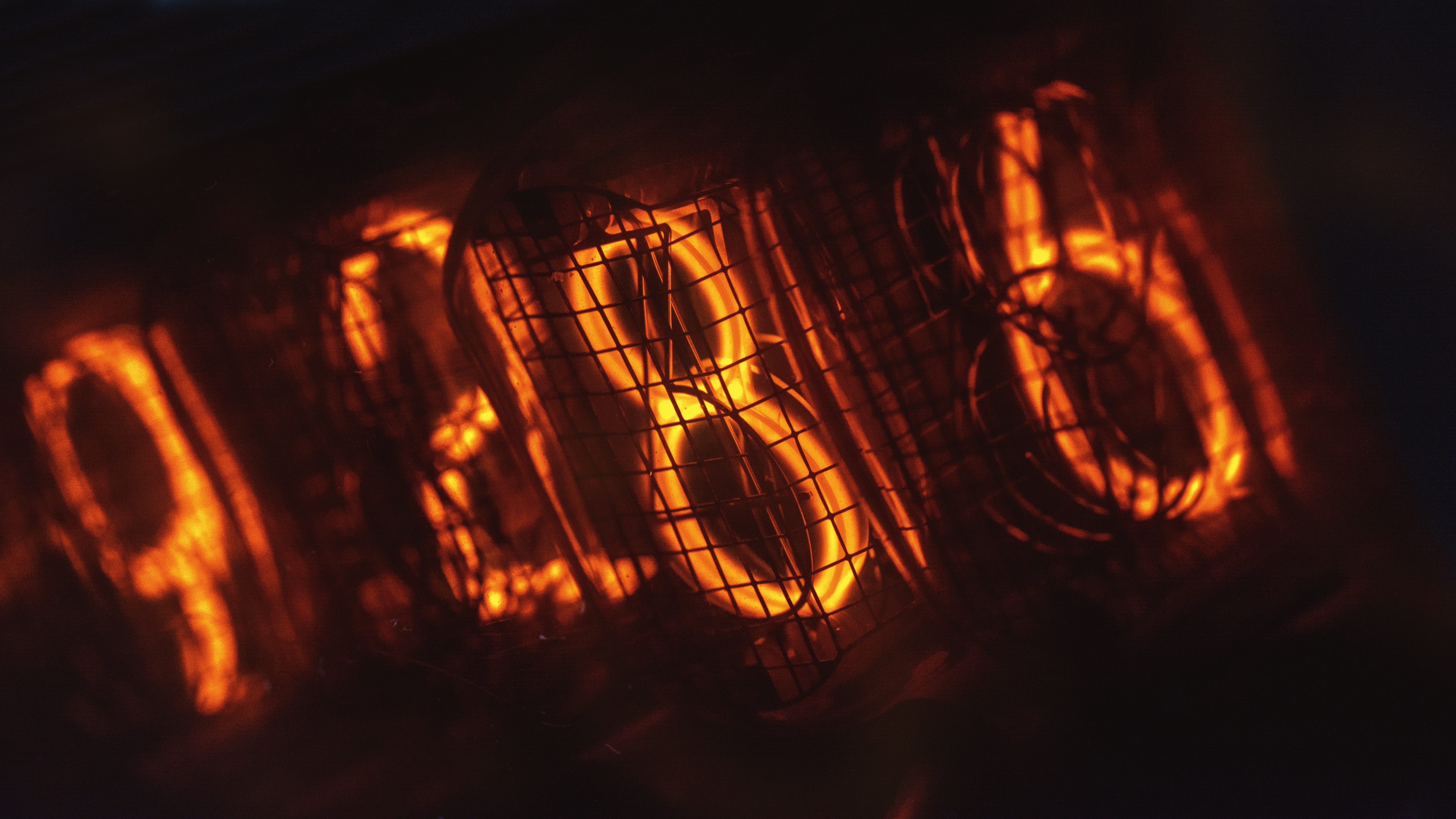 5K, hanging, Eight, fire, lighting equipment, indoors, orange color, close-up, light - natural phenomenon, flame, low angle view, burning, illuminated, HD Wallpaper