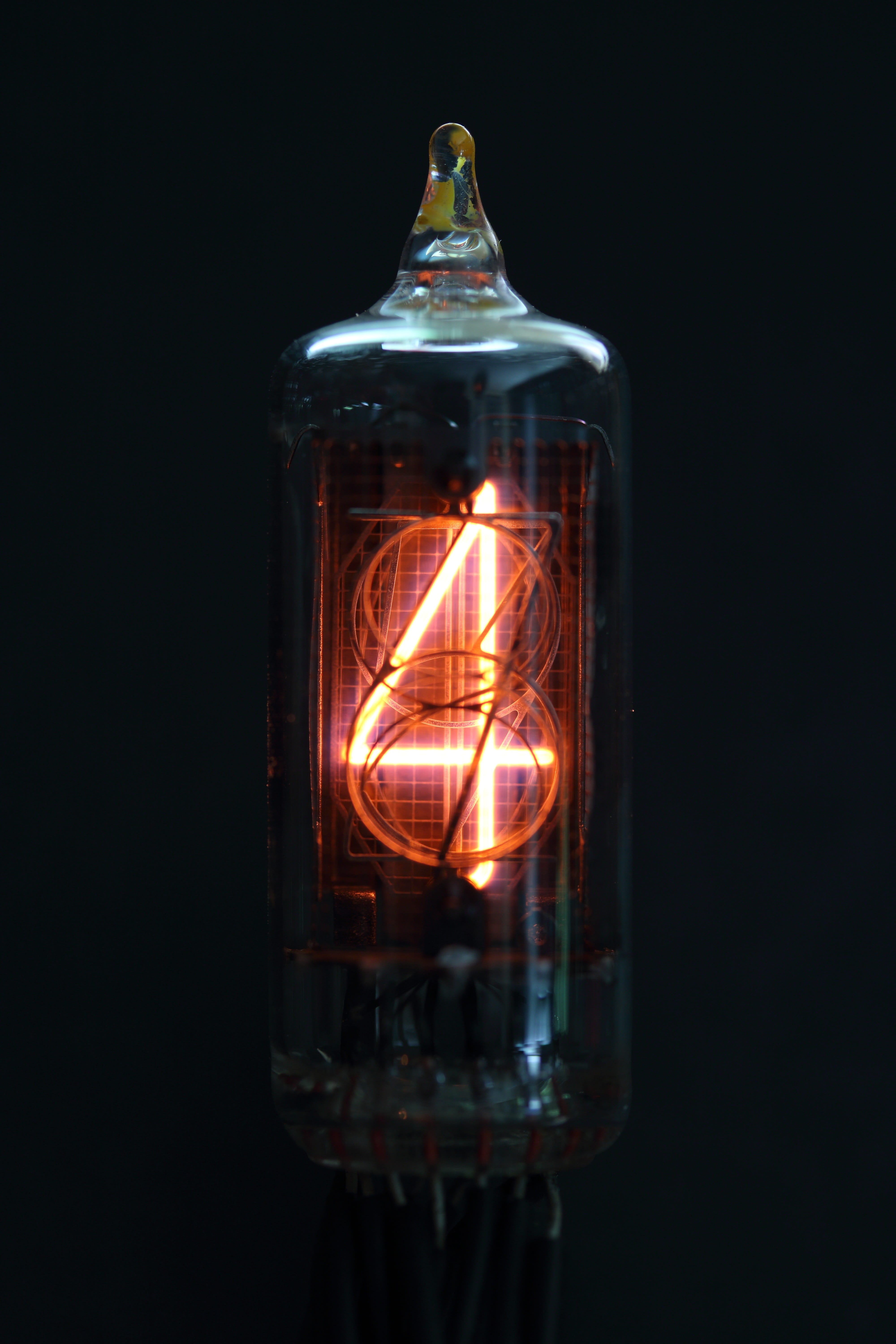 electric light, tube, indicator, cut out, electronic, bottle, studio shot, close-up, glass - material, no people, nixie, digit, filament, equipment, light - natural phenomenon, Phone HD Wallpaper