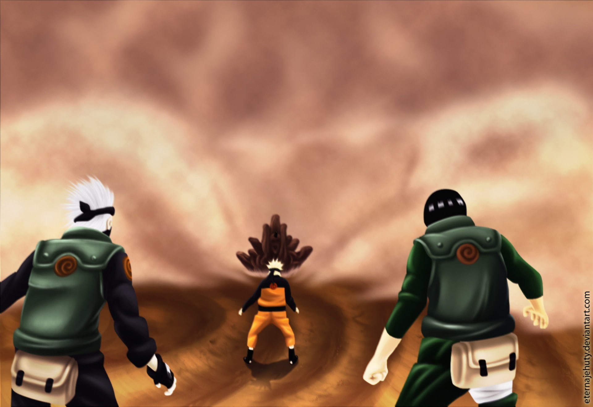 Naruto, Might Guy, Kakashi Hatake, Anime, Naruto Uzumaki, 1080P, Gedō Mazō, HD Wallpaper