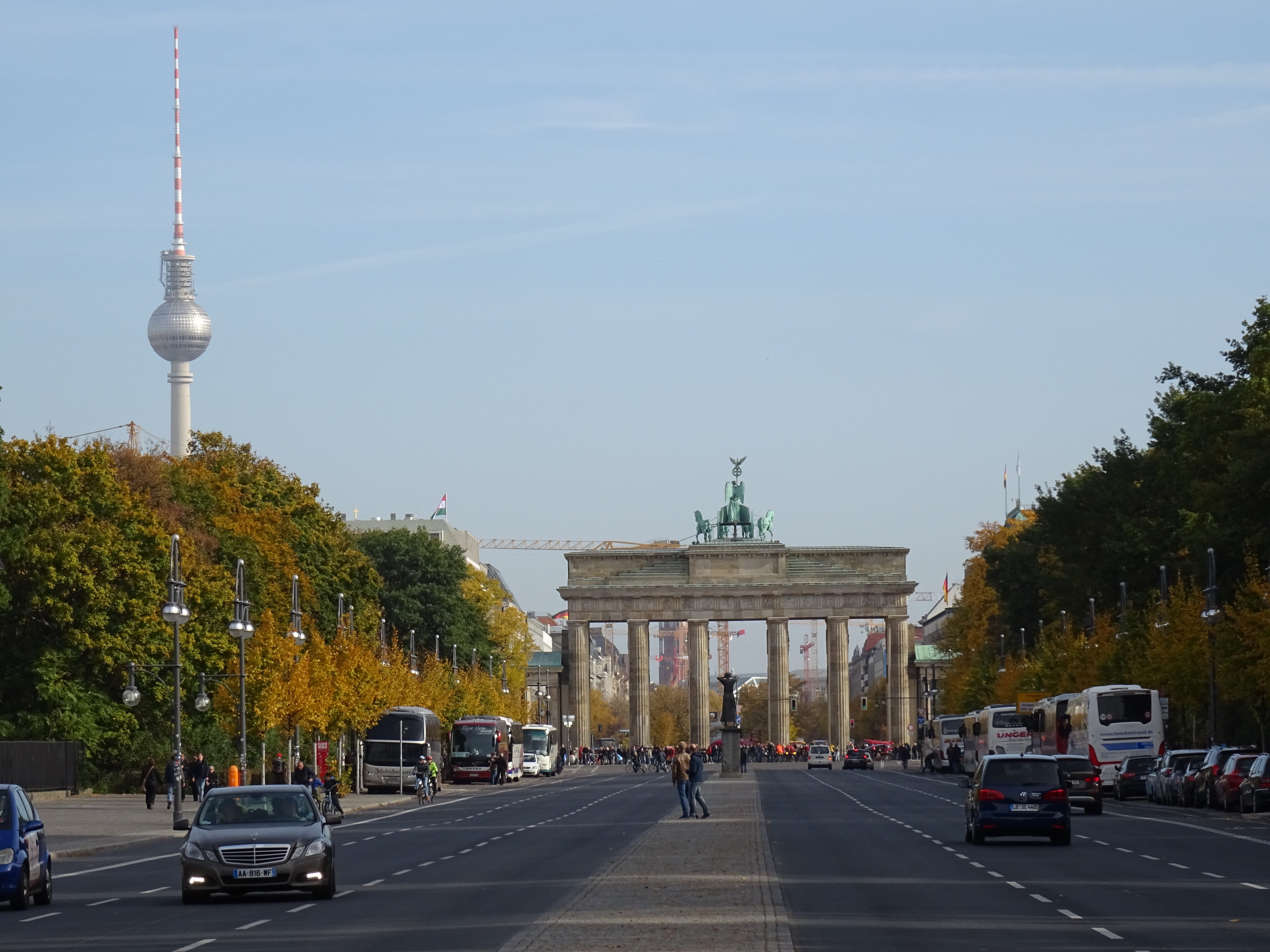 sky, urban Scene, 5K, tall - high, no people, built Structure, cityscape, travel, Berlin, outdoors, street, nature, transportation, famous Place, autumn, HD Wallpaper
