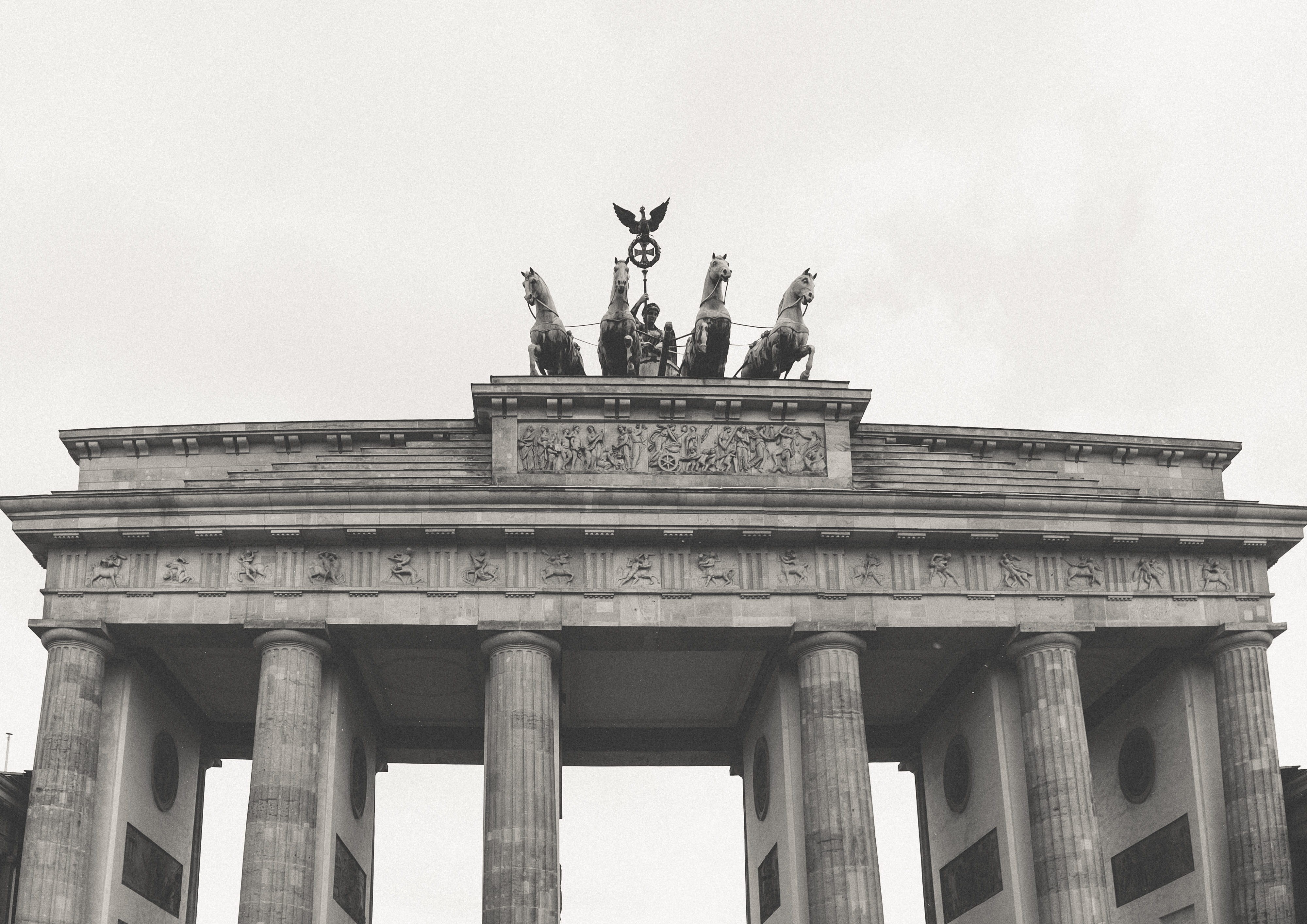 city, the past, sky, Brandenburg gate, history, architecture and Cityscape, city gate, low angle view, europe, nature, architectural Column, art and craft, HD Wallpaper