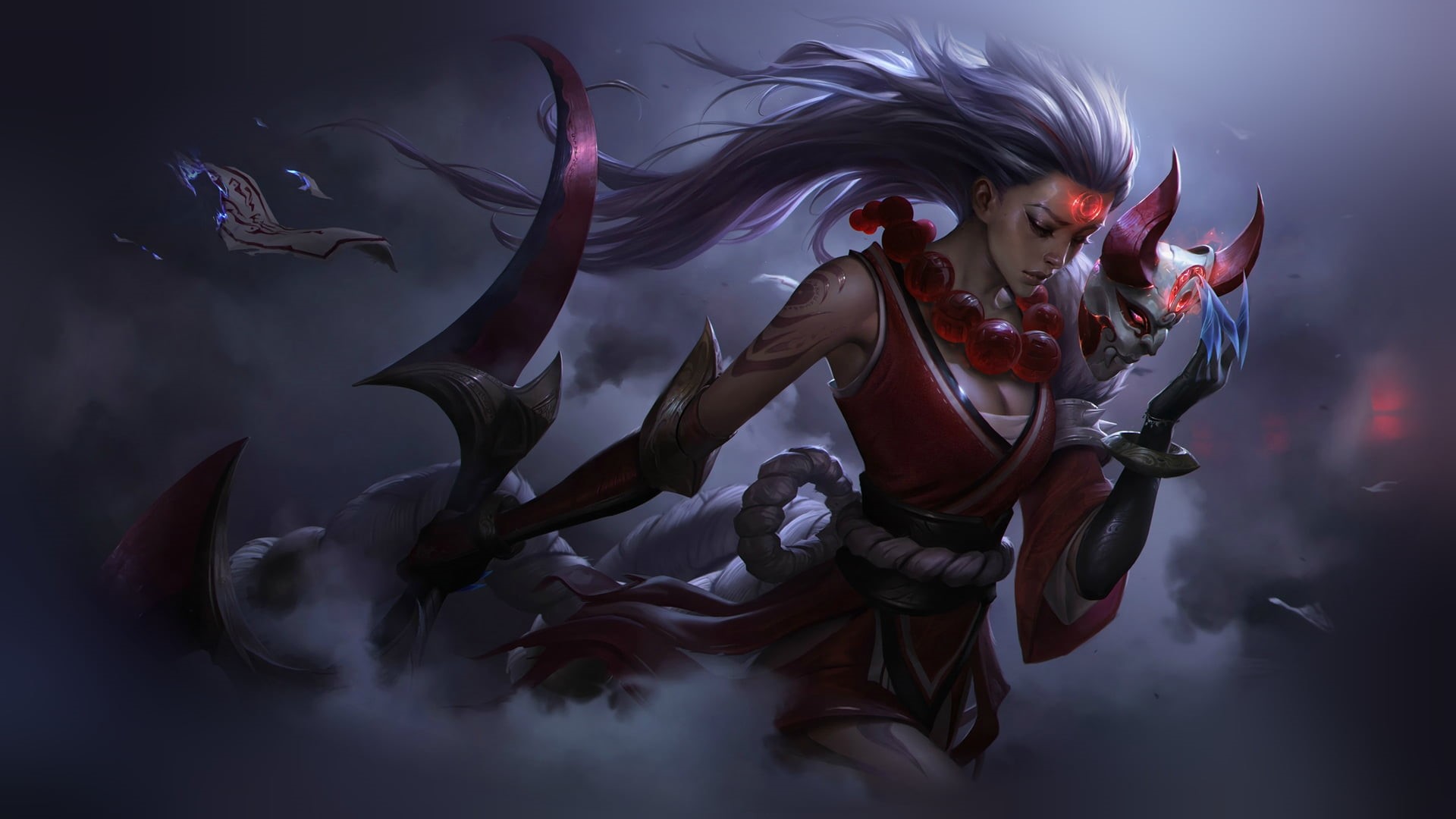 smoke - physical structure, 1080P, nature, women, Diana (League of Legends), League of Legends, outdoors, beautiful woman, dancing, clothing, performance, HD Wallpaper
