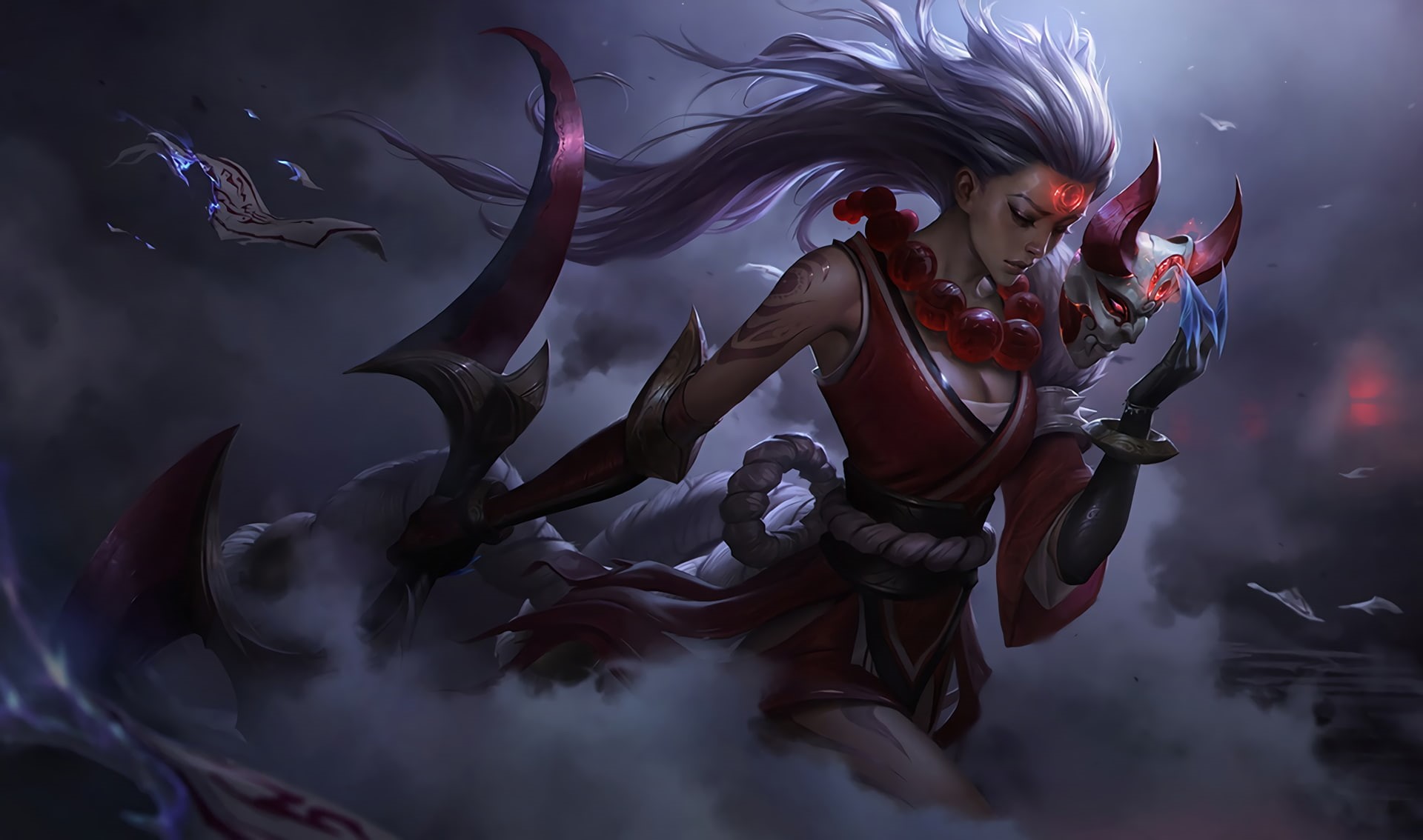 League Of Legends, 1080P, chinese new year, Diana (league Of Legends, Blood moon, sword, HD Wallpaper