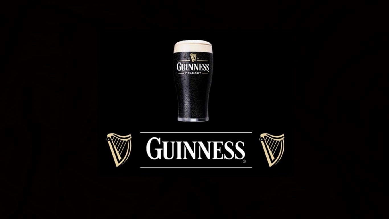 studio shot, single object, black color, text, no people, single word, black background, western script, 720P, capital letter, close-up, guinness, sign, HD Wallpaper