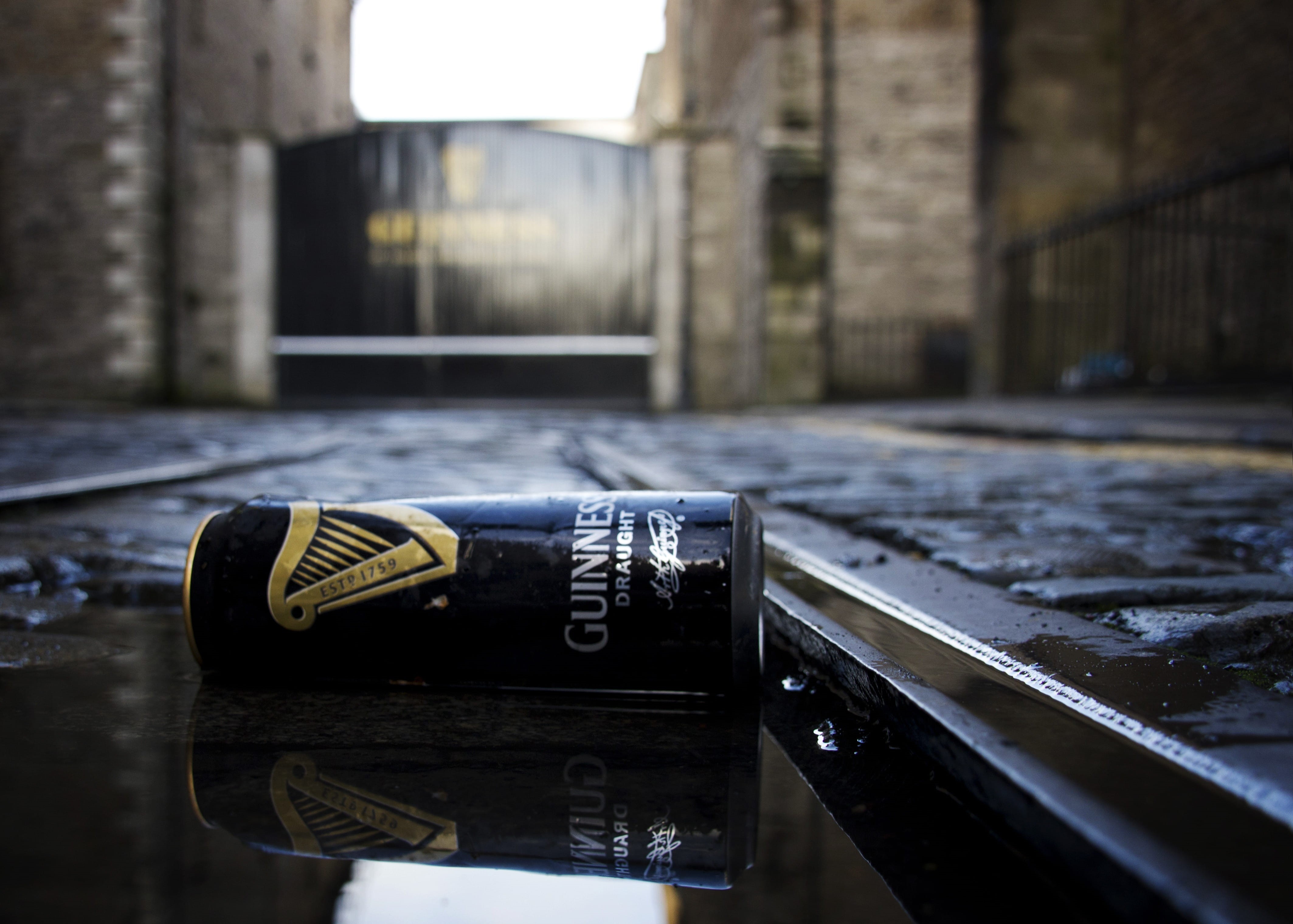 tramline, dublin, cobblestone, technology, history, close-up, day, water, tram, architecture, st james gate, reflection, building exterior, communication, HD Wallpaper