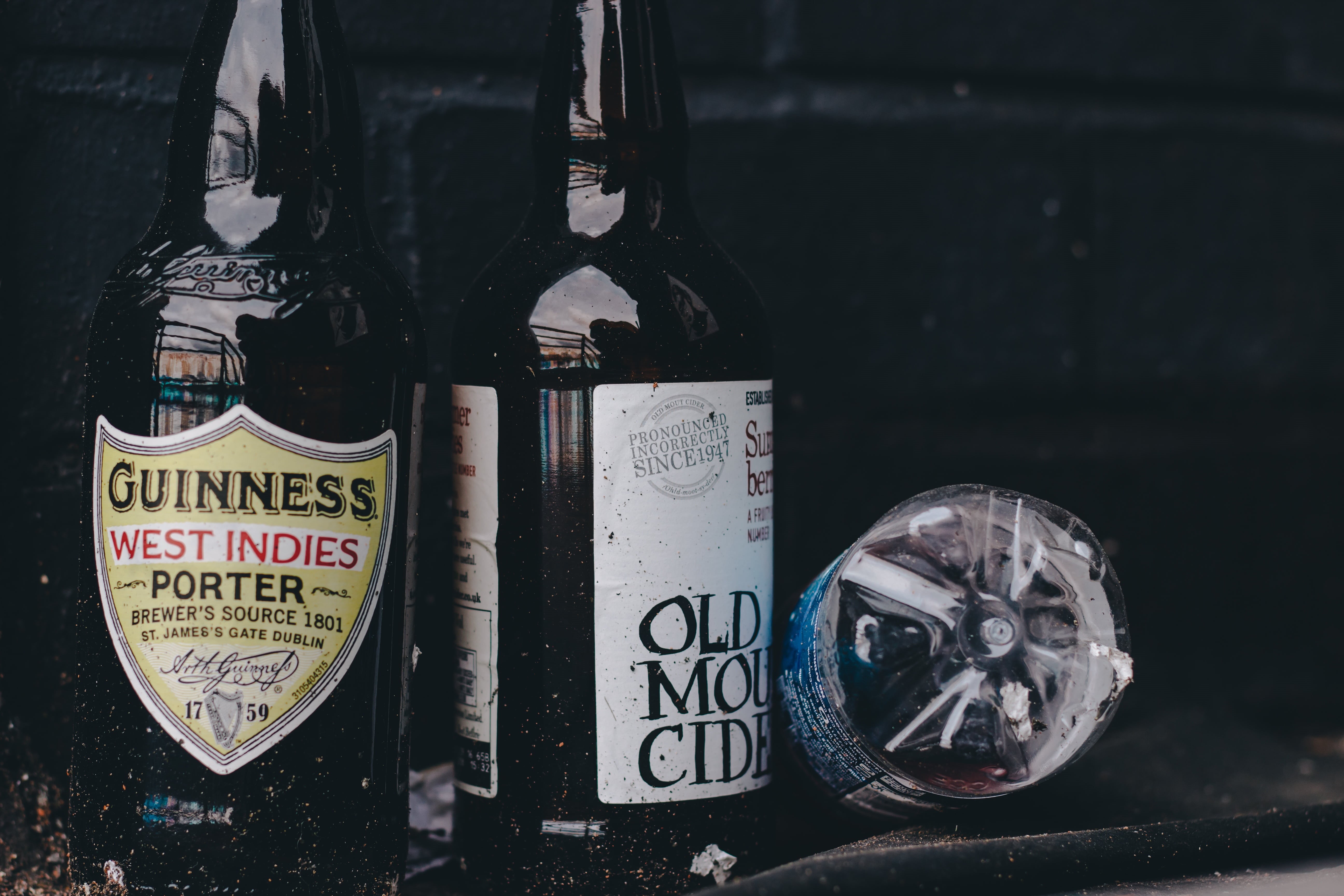 representation, west, art and craft, drink, porter, focus on foreground, wall, indies, 5K, still life, three, bottle, sign, food and drink, beverage, alcohol, HD Wallpaper