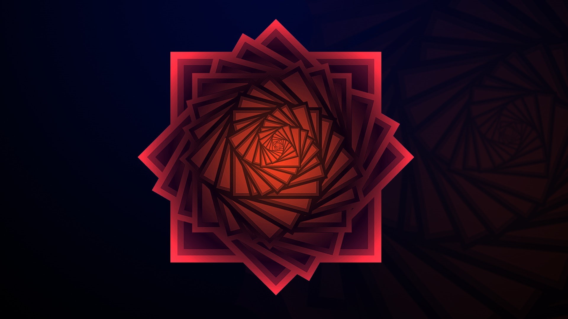 fractal, shades, spiral, gradient, 1080P, cubic, HD Wallpaper