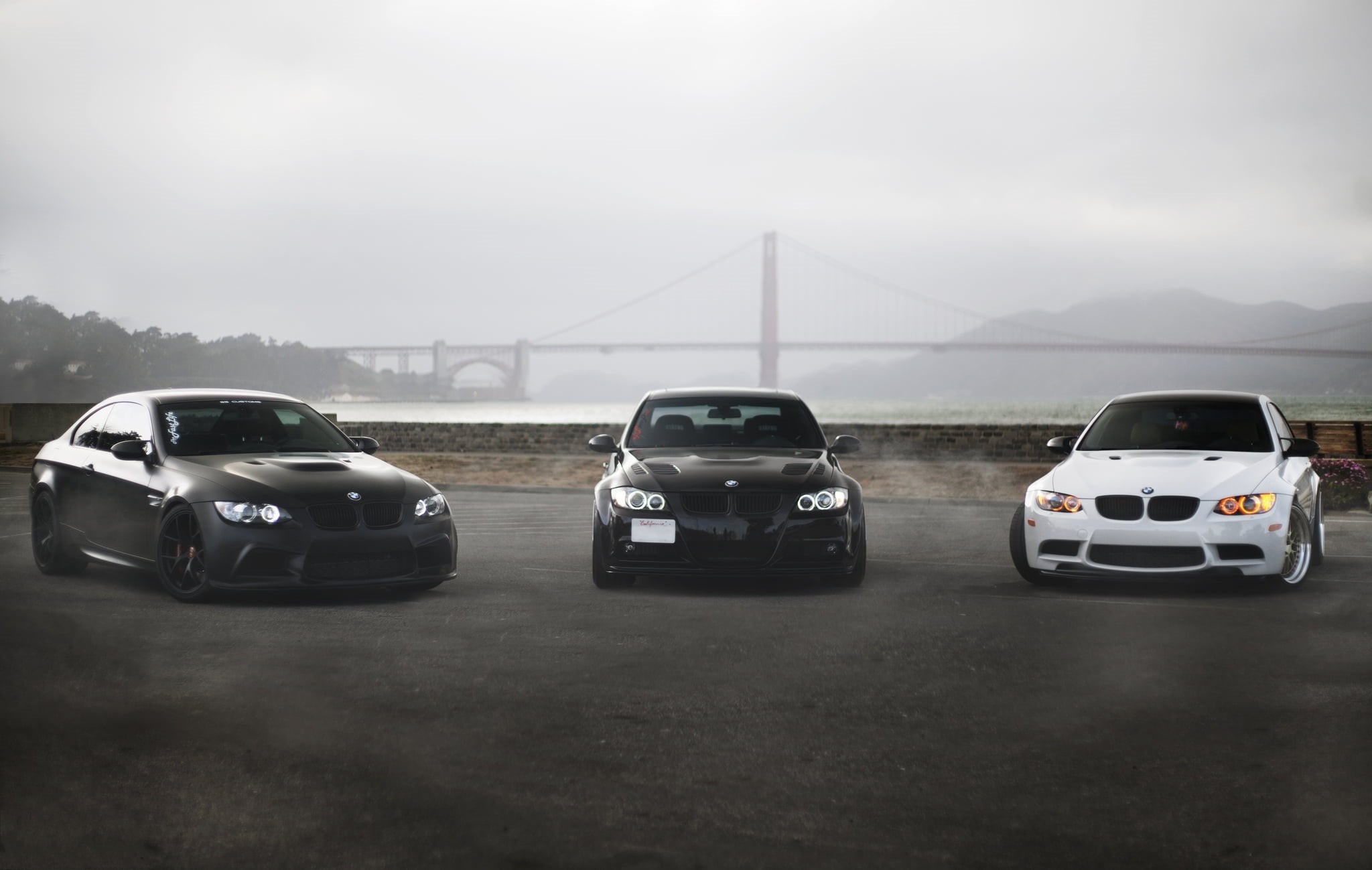 stationary, the way forward, land Vehicle, sedan, road trip, cloud - Sky, 1080P, shock Absorber, beauty in nature, luxury, three, car, golden gate, day, HD Wallpaper
