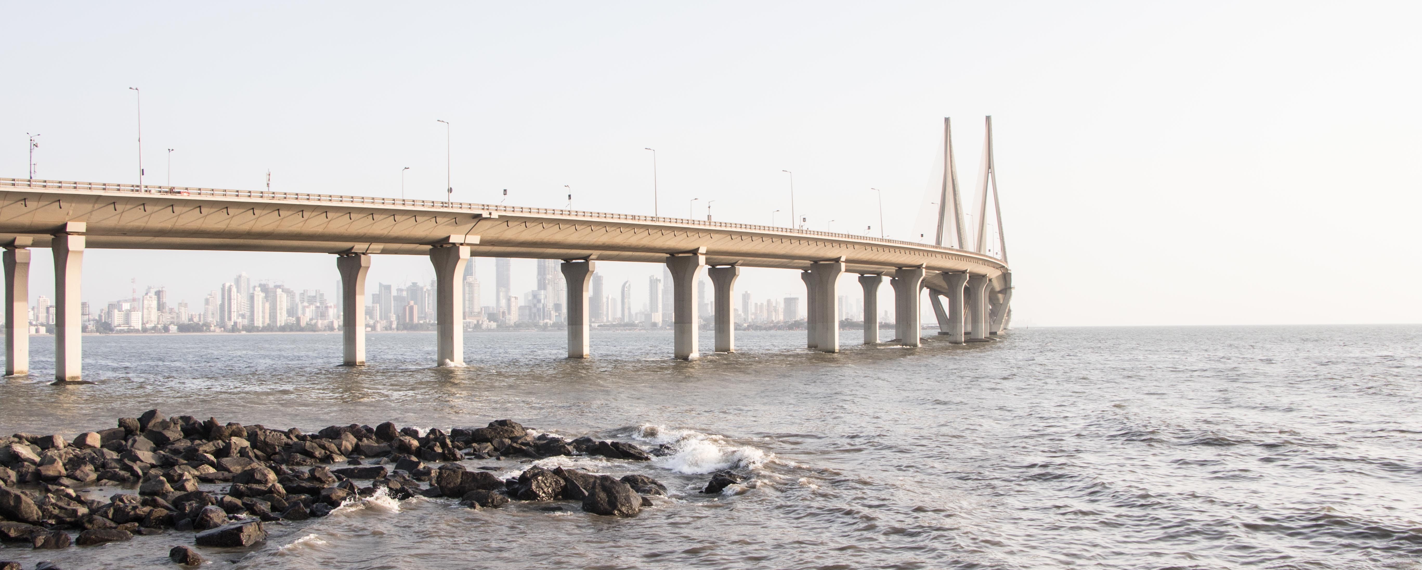 day, connection, horizon over water, built structure, architectural column, sealink, mumbaiuntold, 5K, no people, vertebrate, india, mumbai, architecture, HD Wallpaper