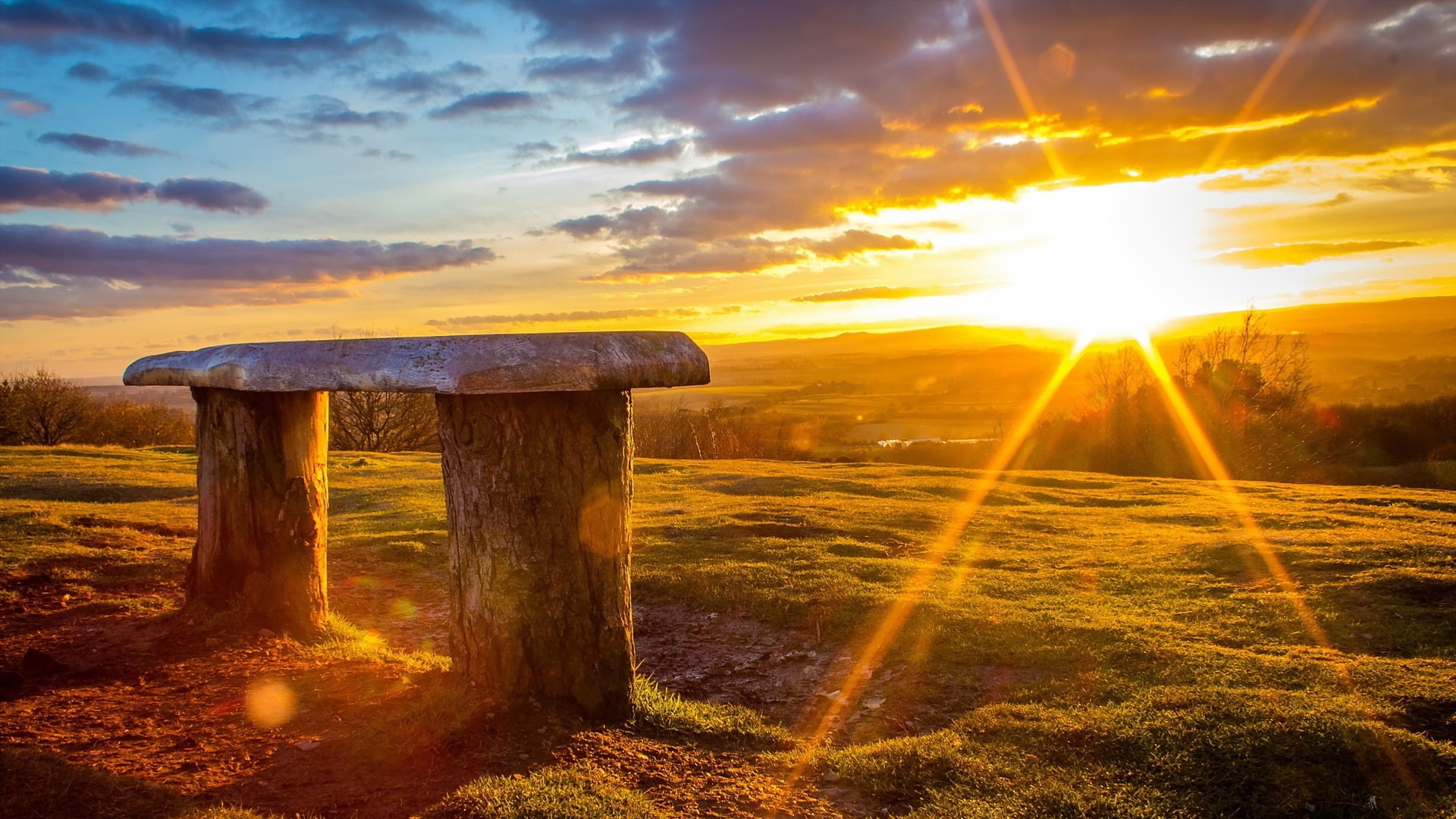 arqueologico, 1080P, monumento, puesta, naturaleza, sol, HD Wallpaper