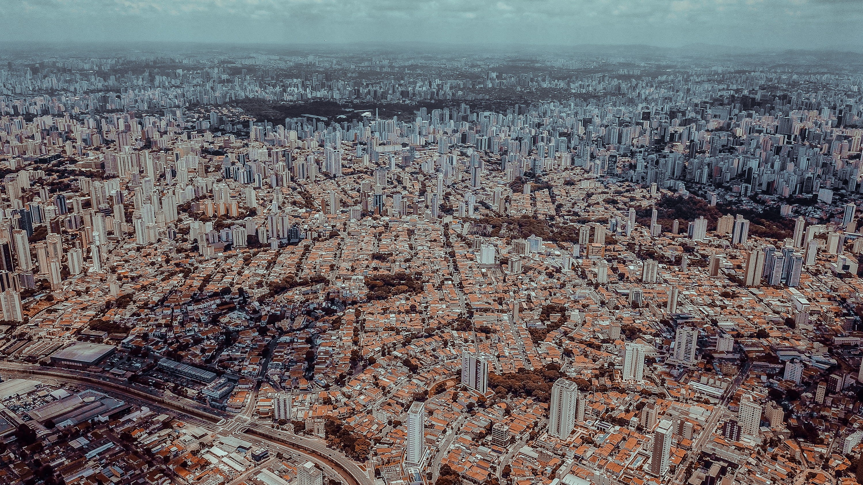 housing, urban sprawl, condo, skyscraper, urban, architecture, outdoors, residential district, city, road, landscape, scenery, night, building exterior, HD Wallpaper
