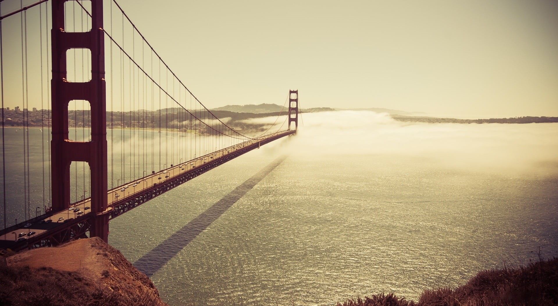 water, bed, bay, no people, frame, red, 720P, day, connection, transportation, nature, suspension bridge, bridge - man made structure, river, tranquil scene, HD Wallpaper