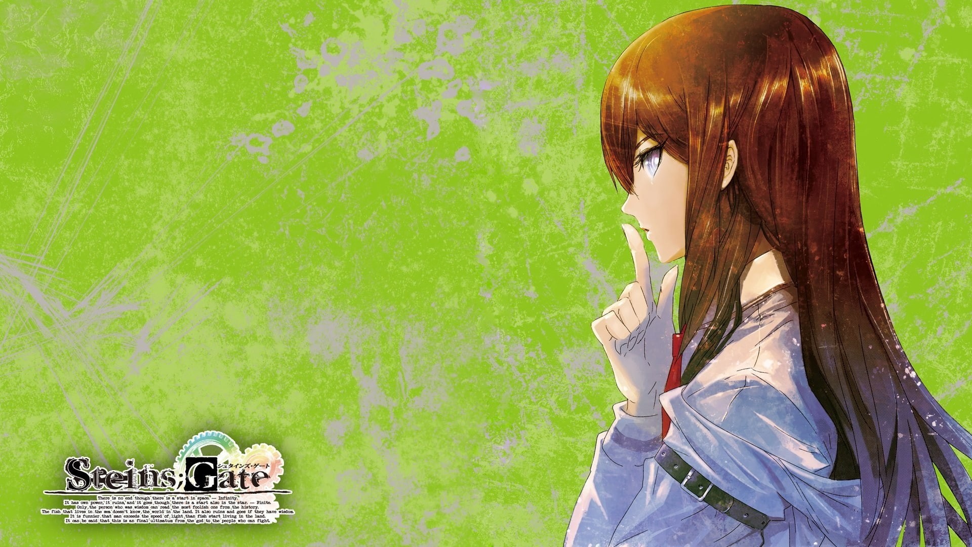white shirt, Steins;Gate, anime girls, redhead, tie, Makise Kurisu, anime, 1080P, blue eyes, HD Wallpaper