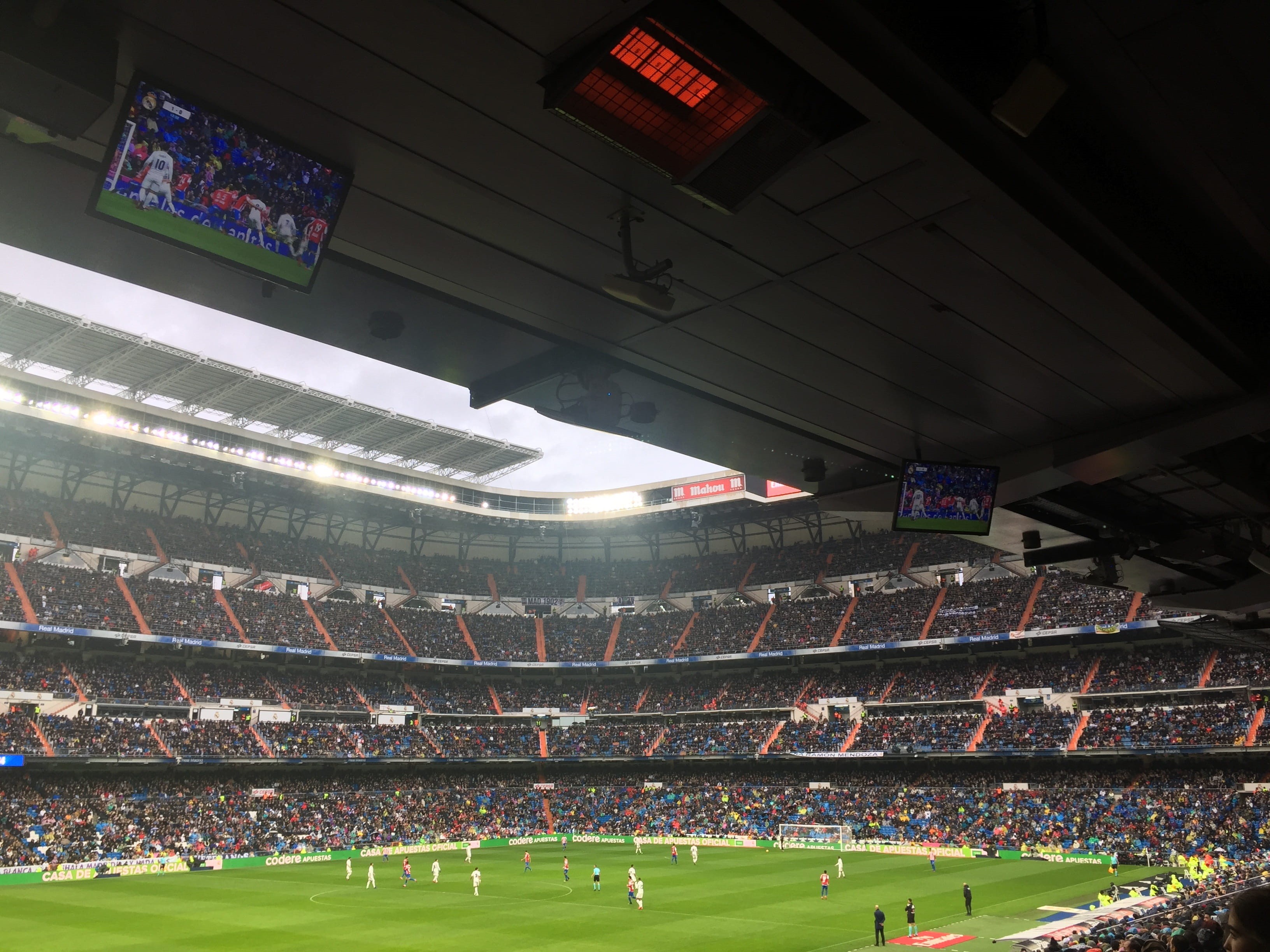 competition, large group of people, Santiago Bernabeu, high angle view, Real Madrid, day, 2K, leisure activity, grass, game, stadium, real people, soccer, HD Wallpaper