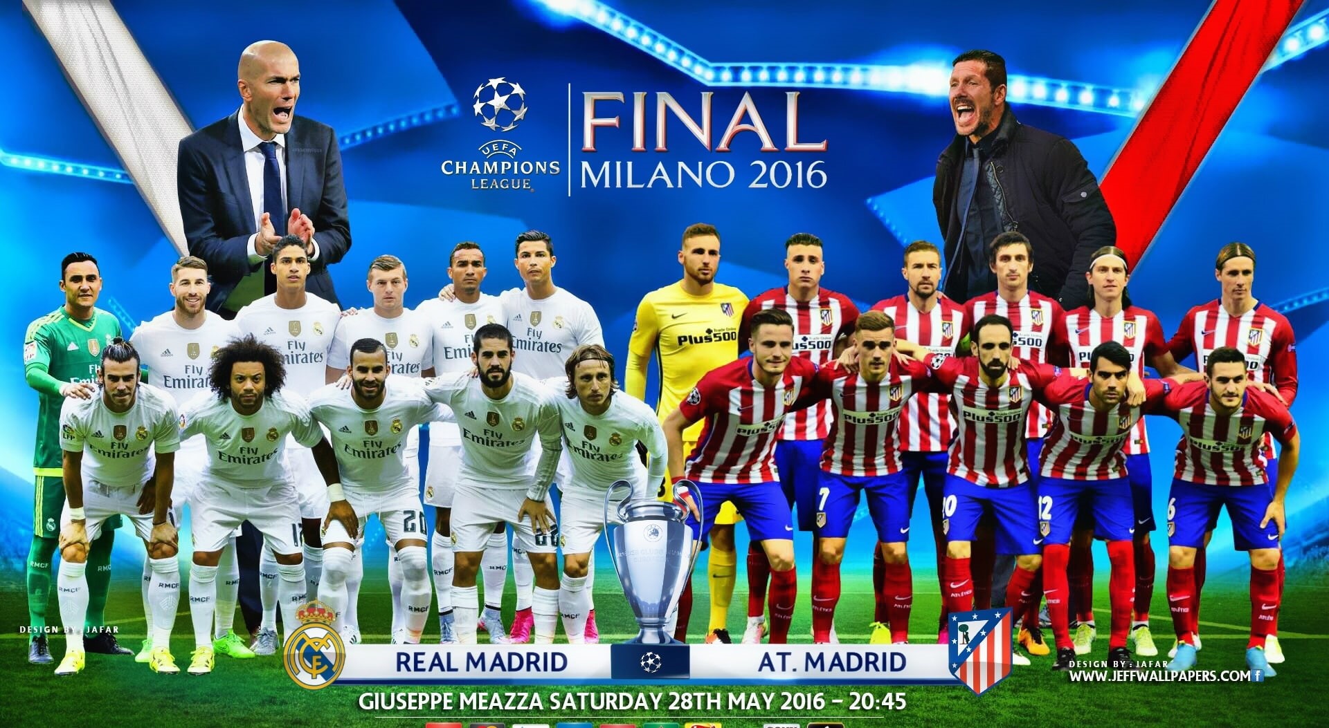 outdoors, blue, real people, team sport, real madrid, looking at camera, text, group of people, hala madrid, male likeness, crowd, atletico madrid, champions league, HD Wallpaper