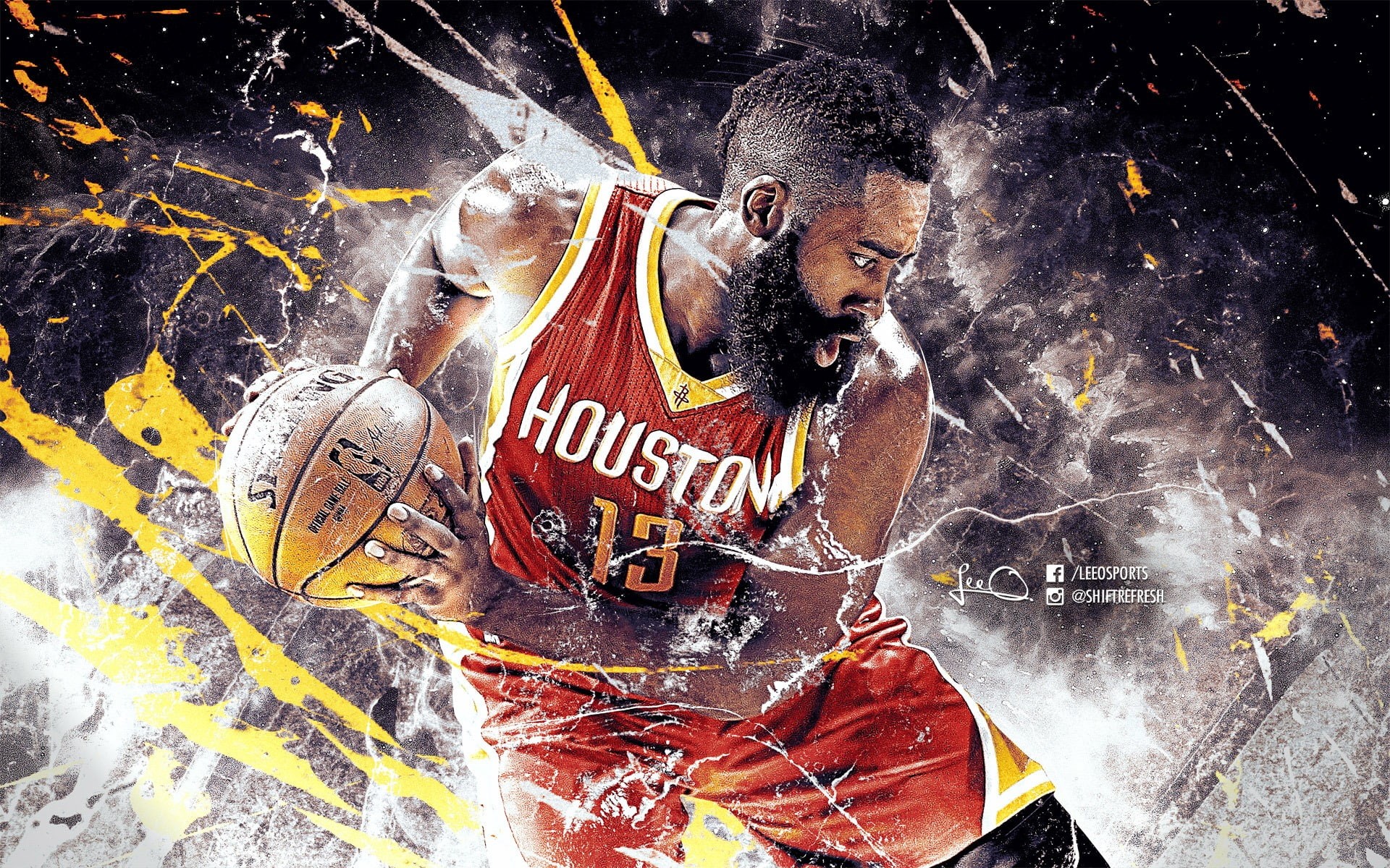 harden, one person, wallp, communication, 1080P, young adult, males, competition, houston, adult, indoors, poster, men, nba, women, text, skill, motion, HD Wallpaper