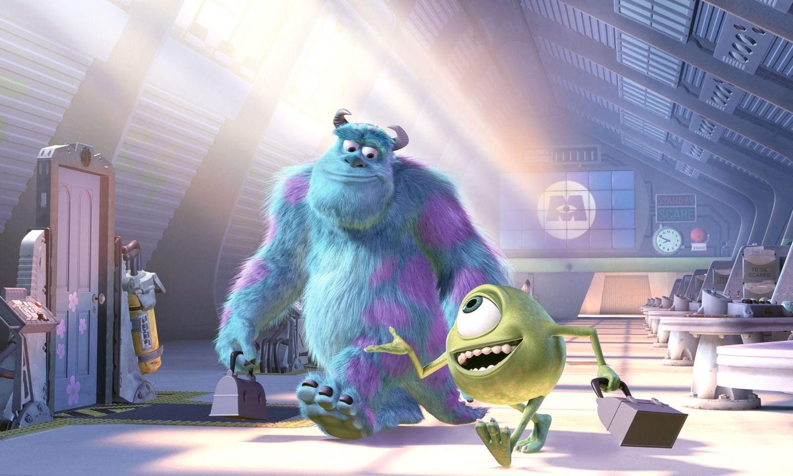 digital composite, parrot, sunlight, mammal, technology, fun, animal representation, one animal, 720P, monsters inc, creativity, animal wildlife, table, HD Wallpaper