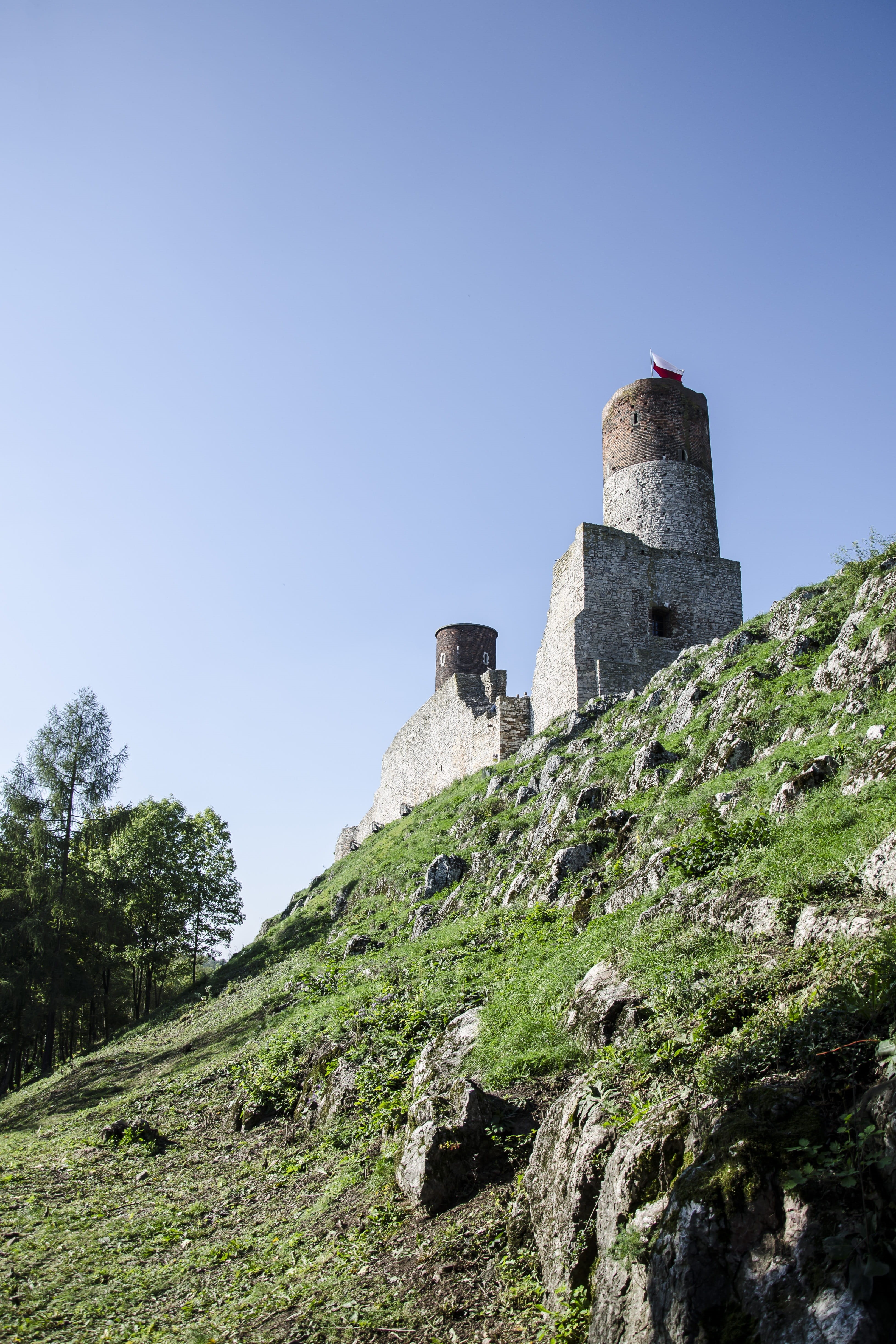 fort, clear sky, plant, the old town, hiking, historical monument, way, tree, old buildings, tower, no people, rock, panorama, rocks, royal castle, castle, Phone HD Wallpaper