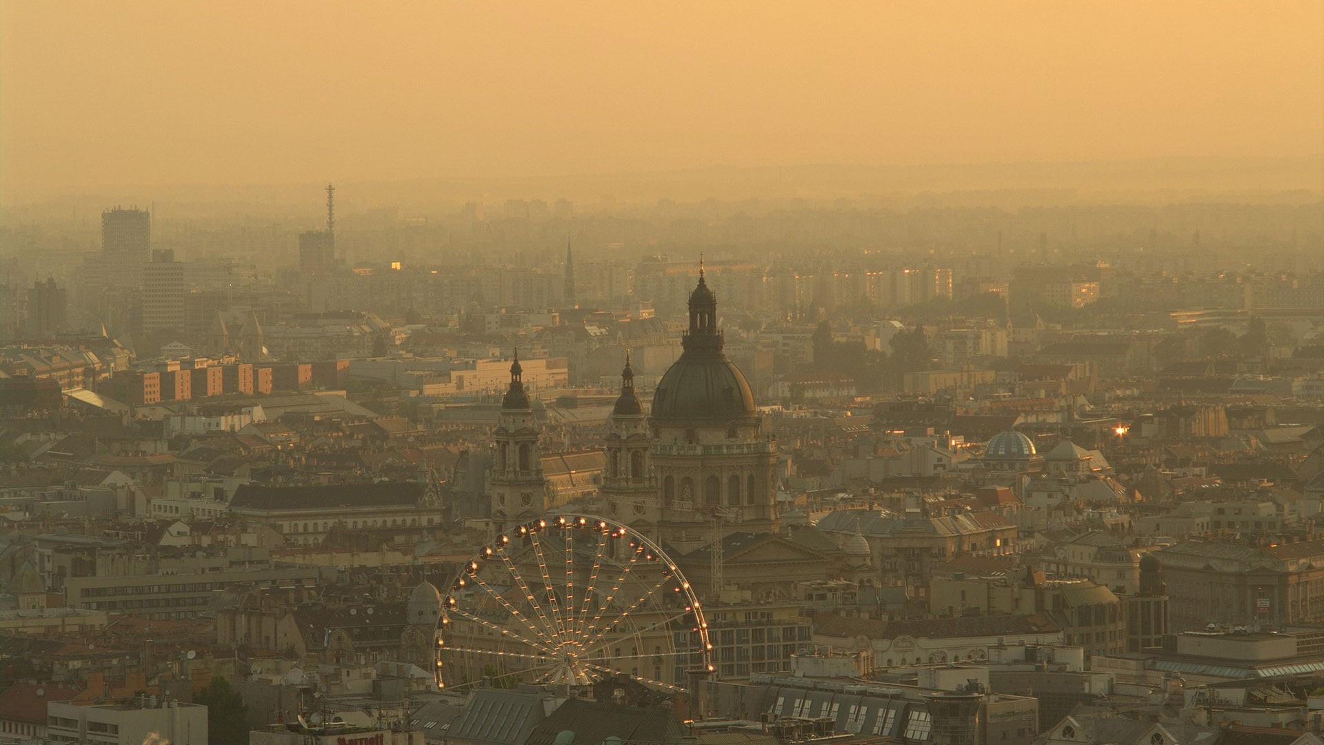 travel destinations, cathedral, statue, culture, built structure, place of worship, buddha, dome, golden, smog, skyscraper, sunset, russia, travel, building exterior, HD Wallpaper