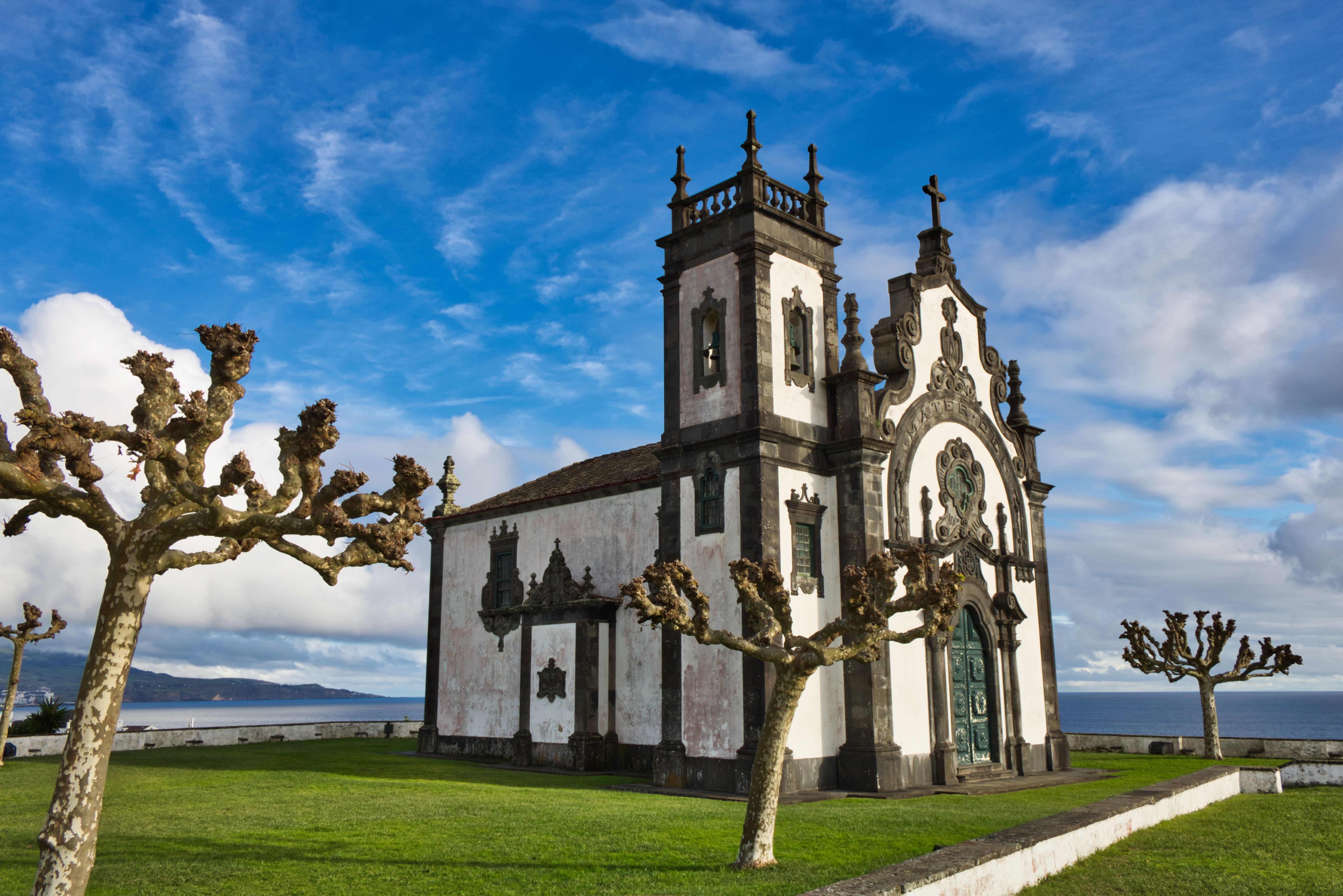 place of worship, no people, construction, cloud - sky, building exterior, day, masonry, sky, building, religion, tree, trees, spirituality, tower, belief, HD Wallpaper