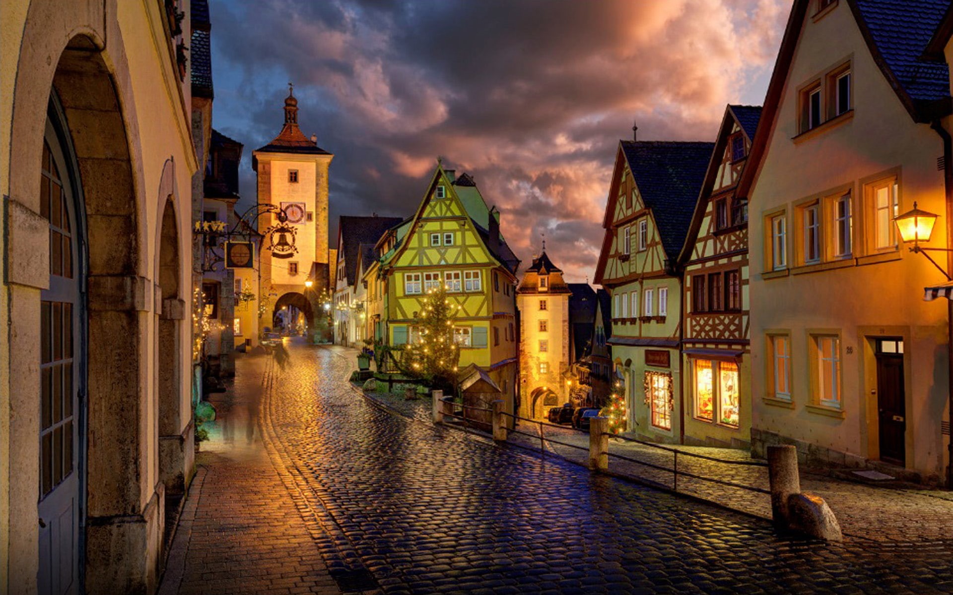 backgrounds, tauber, 1080P, desktop, rothenburg, der, rain, ob, hd, HD Wallpaper