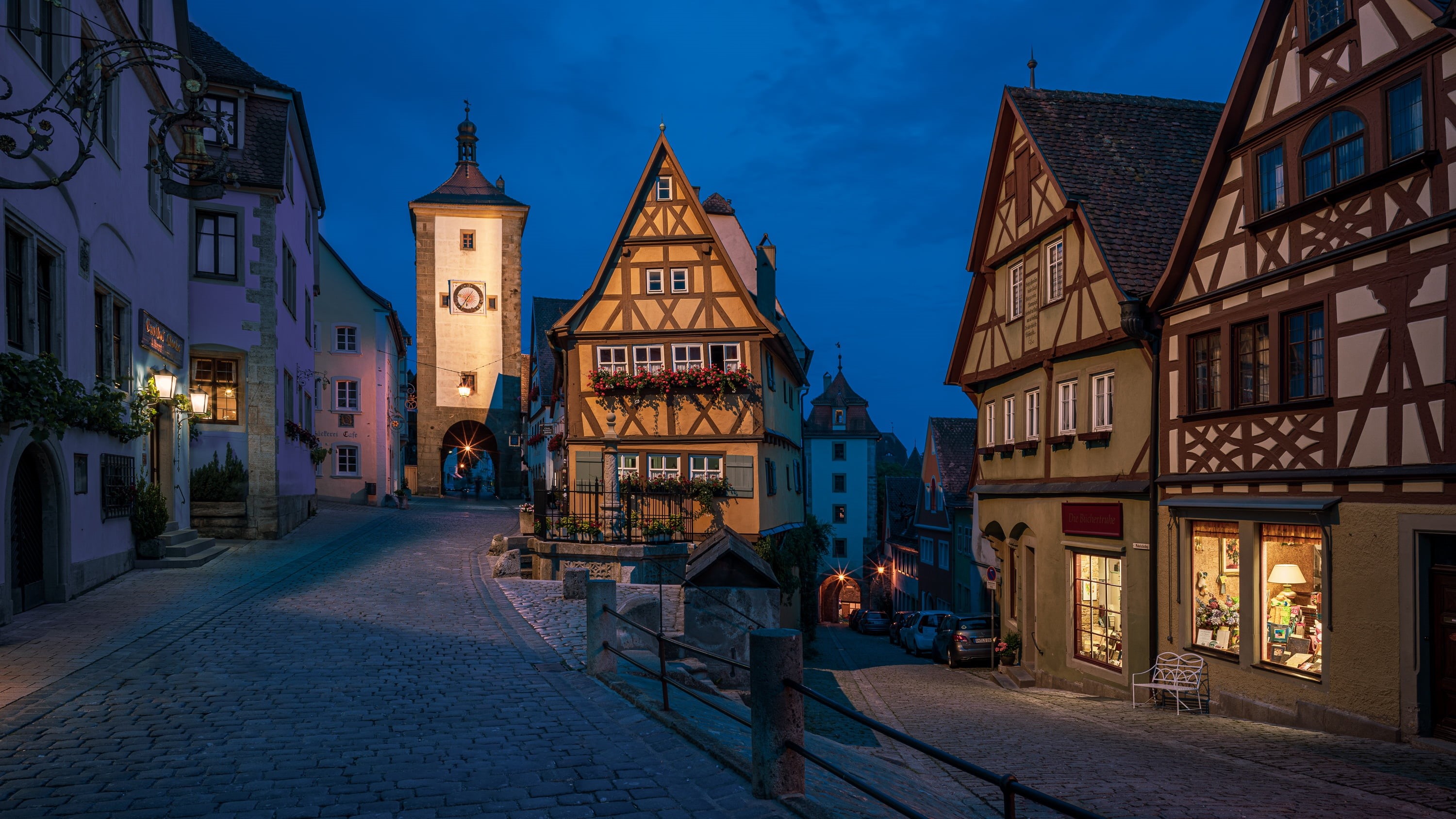 2K, Bayern, Church, Germany, streets, Rothenburg, HD Wallpaper