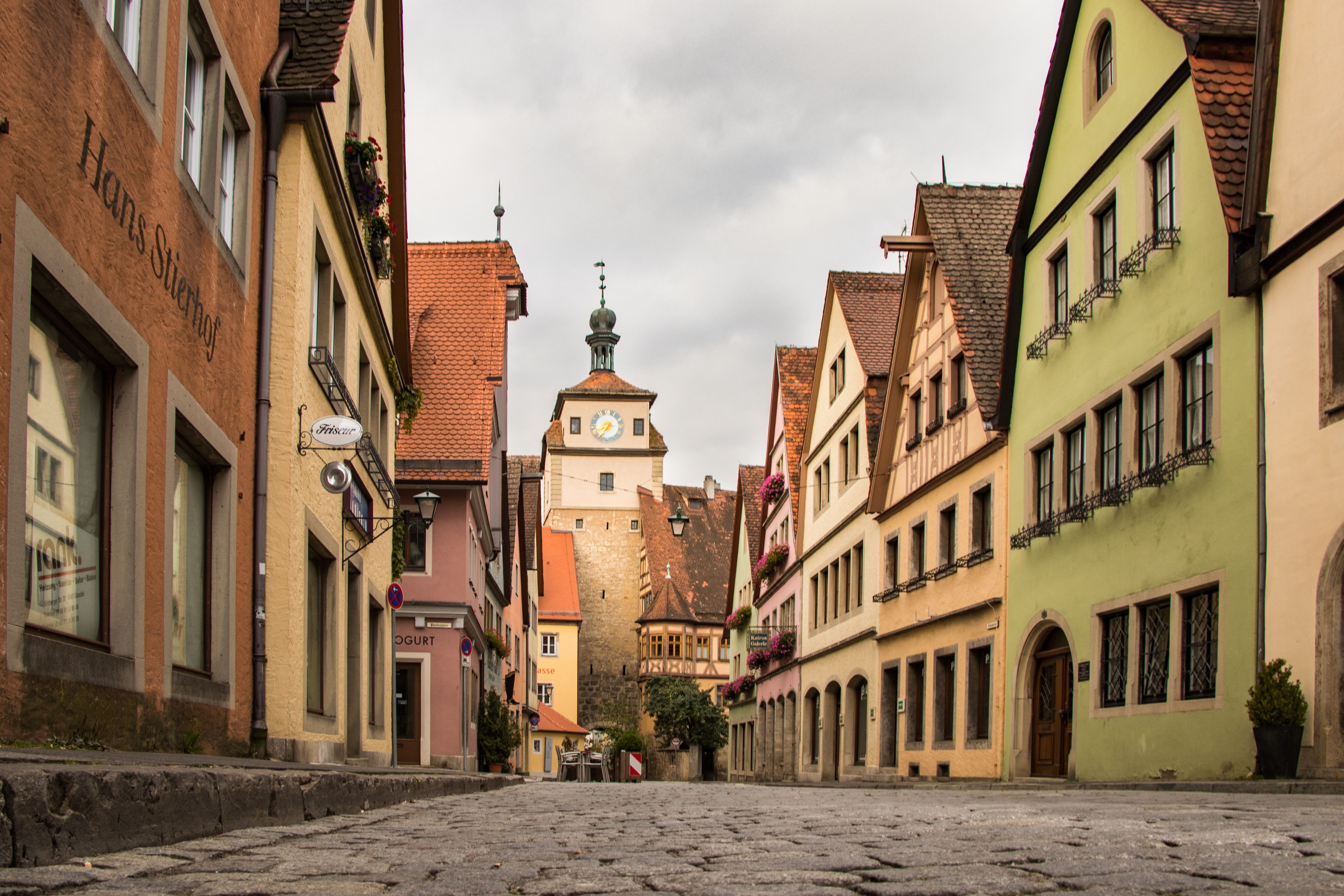 building exterior, travel destinations, footpath, no people, house facade, old town, alley, street, tourist attraction, window, 5K, rothenburg of the deaf, HD Wallpaper