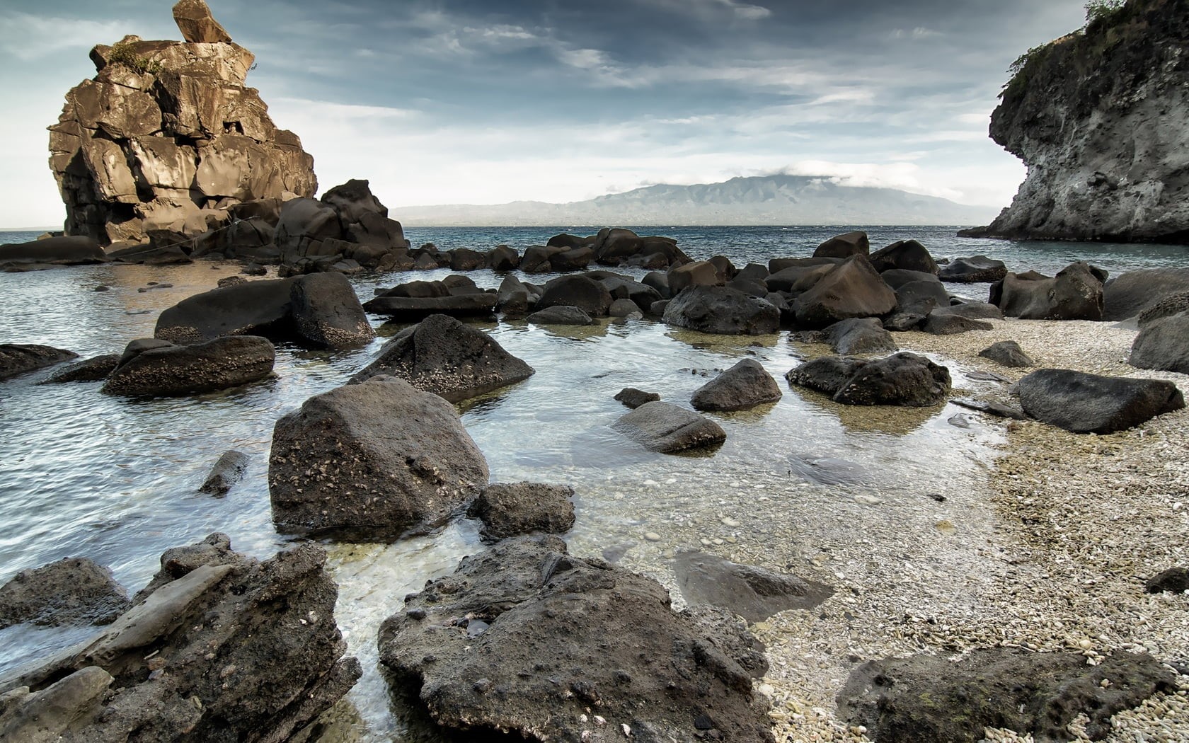rock - Object, scenics, boulder - Rock, 720P, solid, island, beach, waters Edge, water, vacations, blue, sky, beauty In Nature, land, wave, landscape, HD Wallpaper