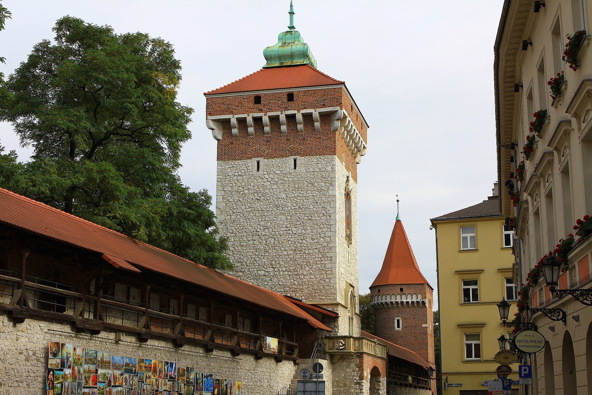 architecture, built structure, religion, day, street, low angle view, gate, travel destinations, florian, krakow, tree, city, building exterior, nature, HD Wallpaper