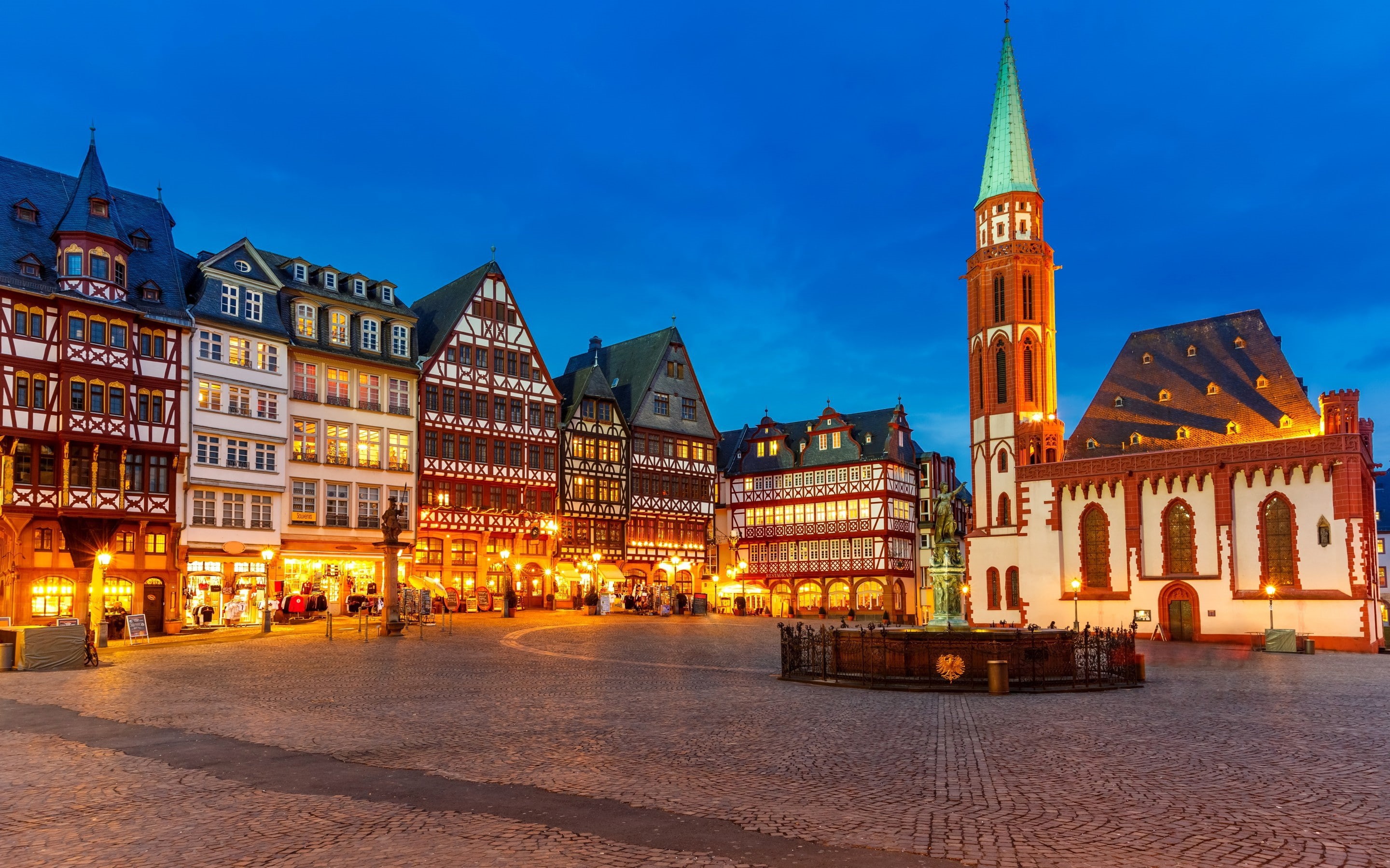 monuments, area, light, w, Deutschland, Buildings, lights, germany, homes, city, rzburg, 2K, lighting, evening, Würzburg, HD Wallpaper