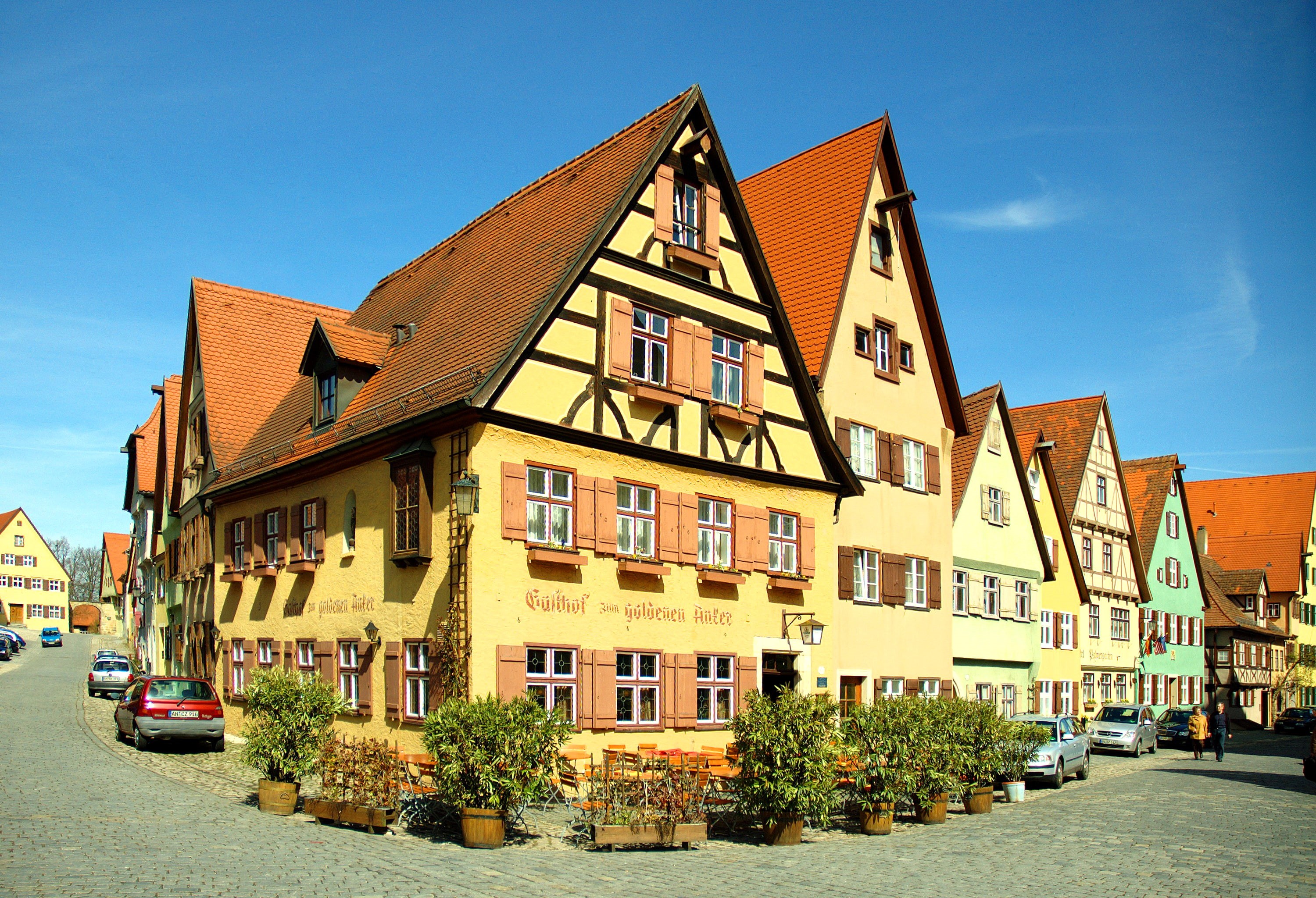 Dinkelsbühl, street, home, Germany, Bayern, 2K, HD Wallpaper