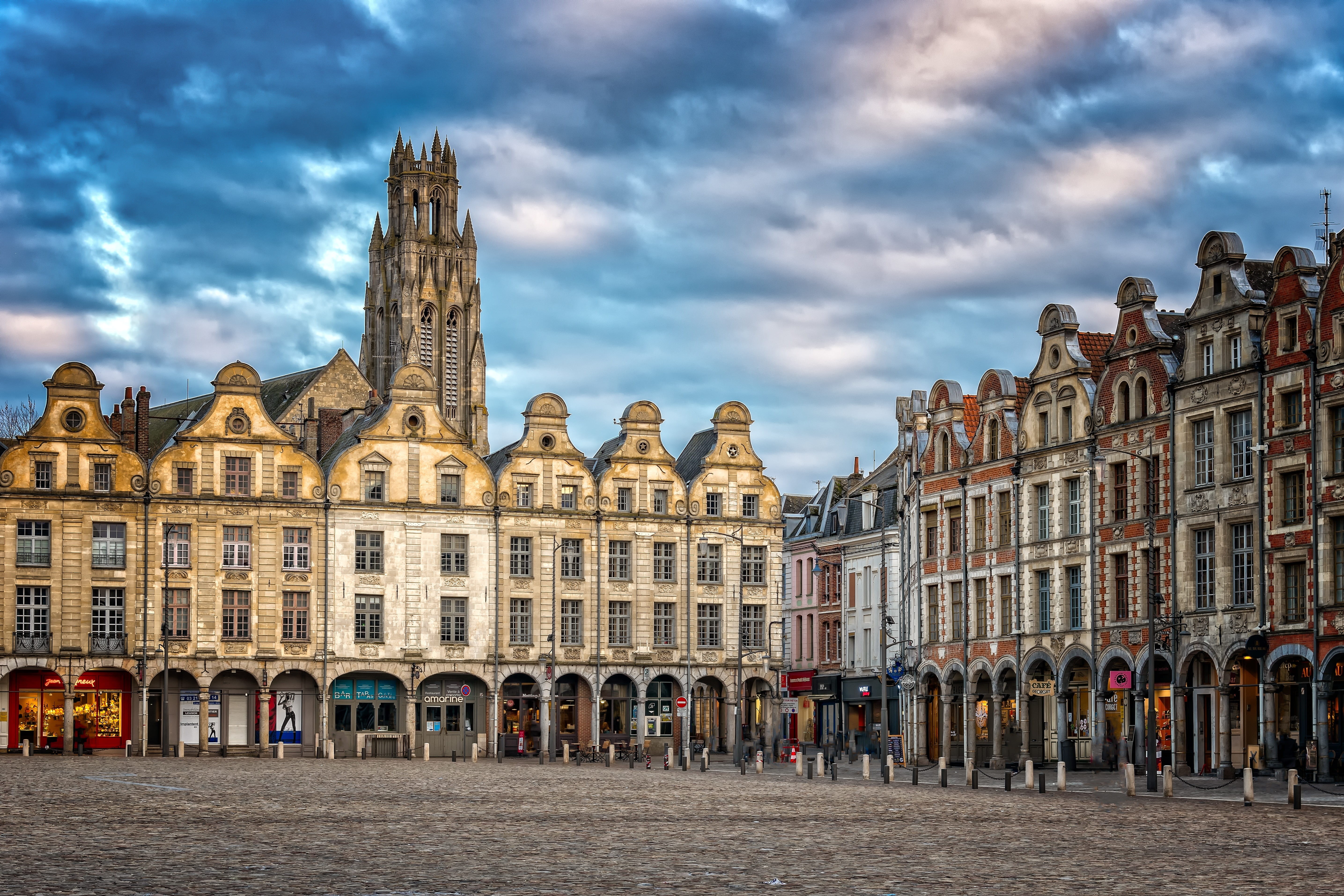 historically, blue, the past, nature, old, building exterior, mansion, city, historic old town, day, gothic style, arras, downtown, facade, window, clouds, HD Wallpaper