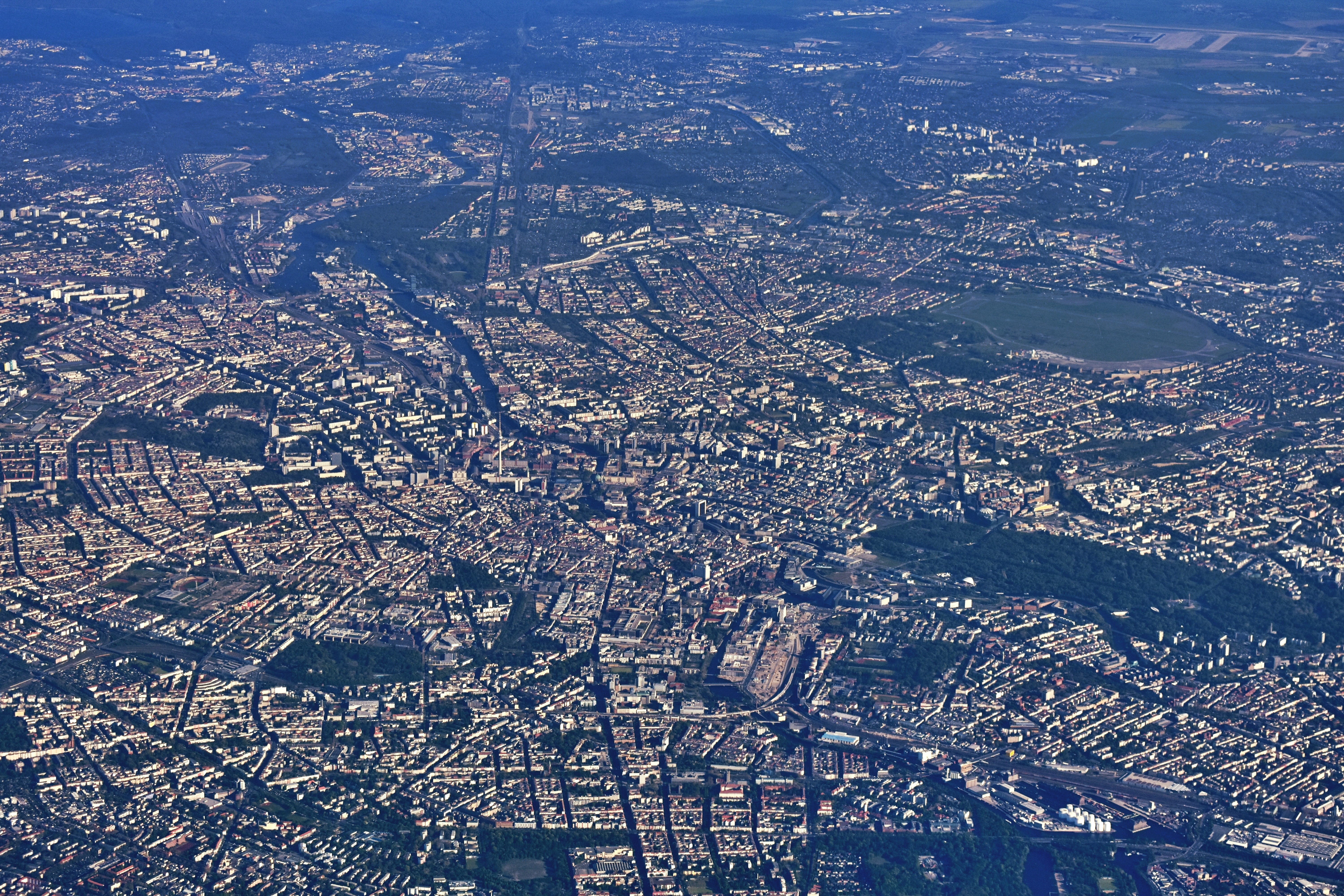 skyline, cityscape, aerial view, environment, scenics - nature, sea, transportation, germany, no people, nature, built structure, land, water, landscape, HD Wallpaper