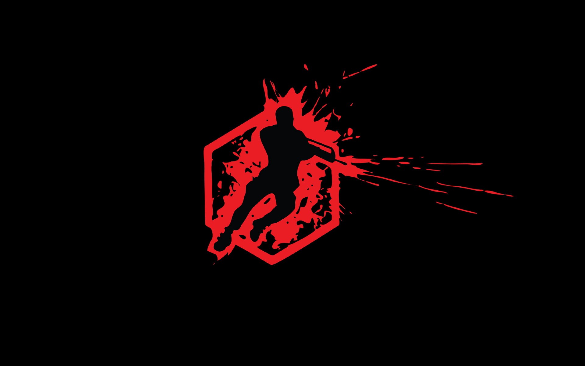 indoors, red, man, communication, minimalism, 1080P, no people, night, animal representation, copy space, dark, black background, horror, black, HD Wallpaper