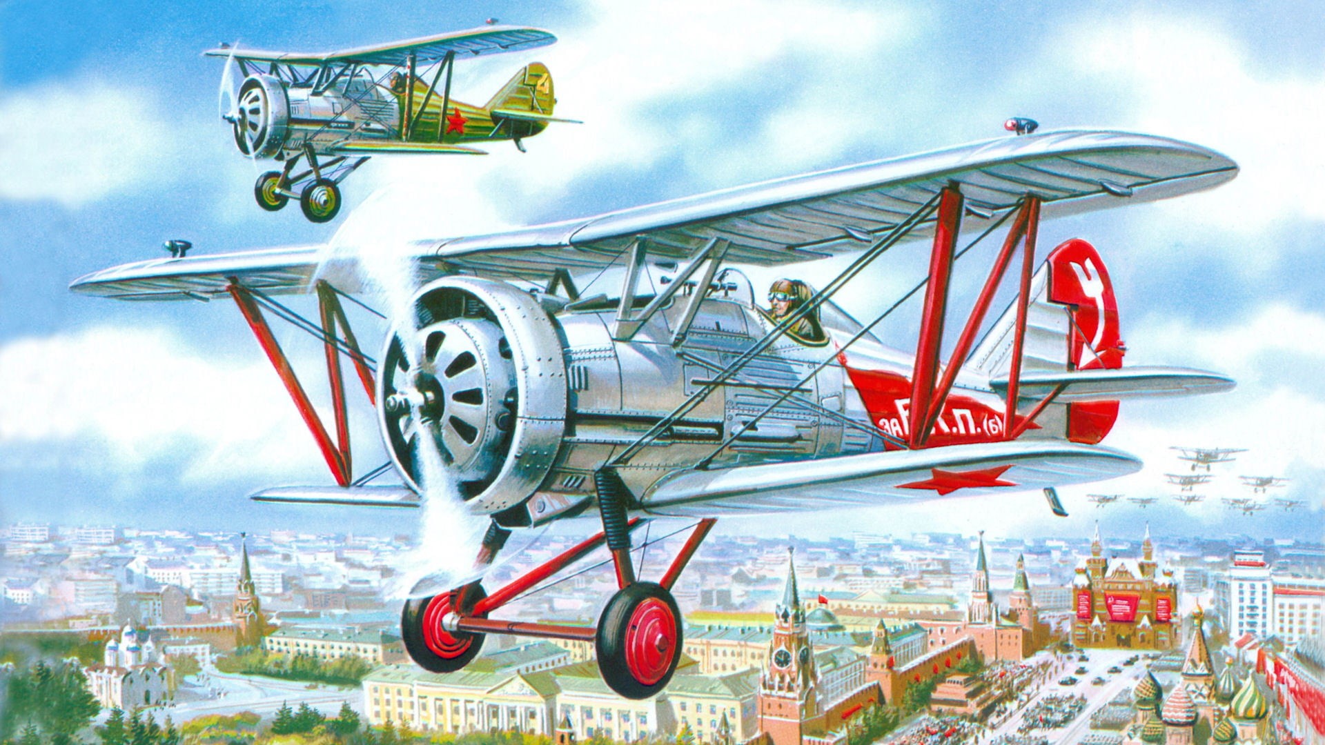 arts culture and entertainment, digital, outdoors, cloud - sky, area, mode of transportation, the Kremlin, city, flying, architecture, airplane, built structure, HD Wallpaper
