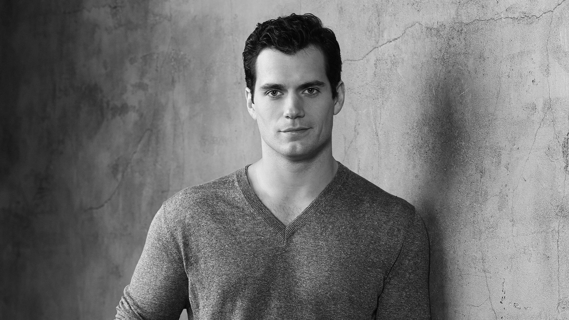 black and white, Henry Cavill, 1080P, look, male, HD Wallpaper