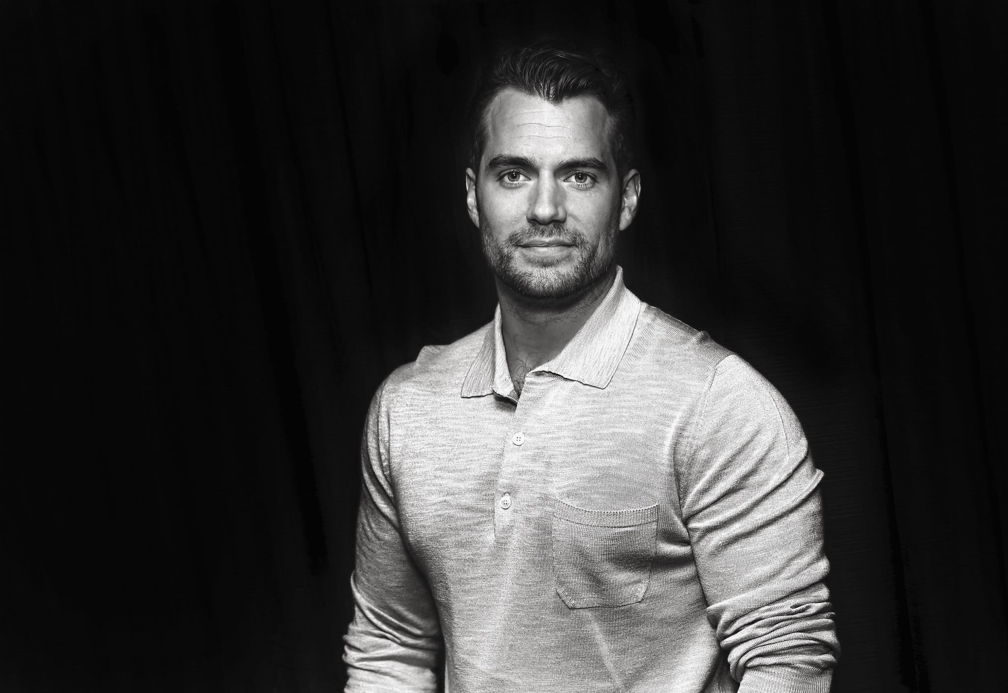 Actor, Henry Cavill, Actors, Black and White, British, 1080P, HD Wallpaper