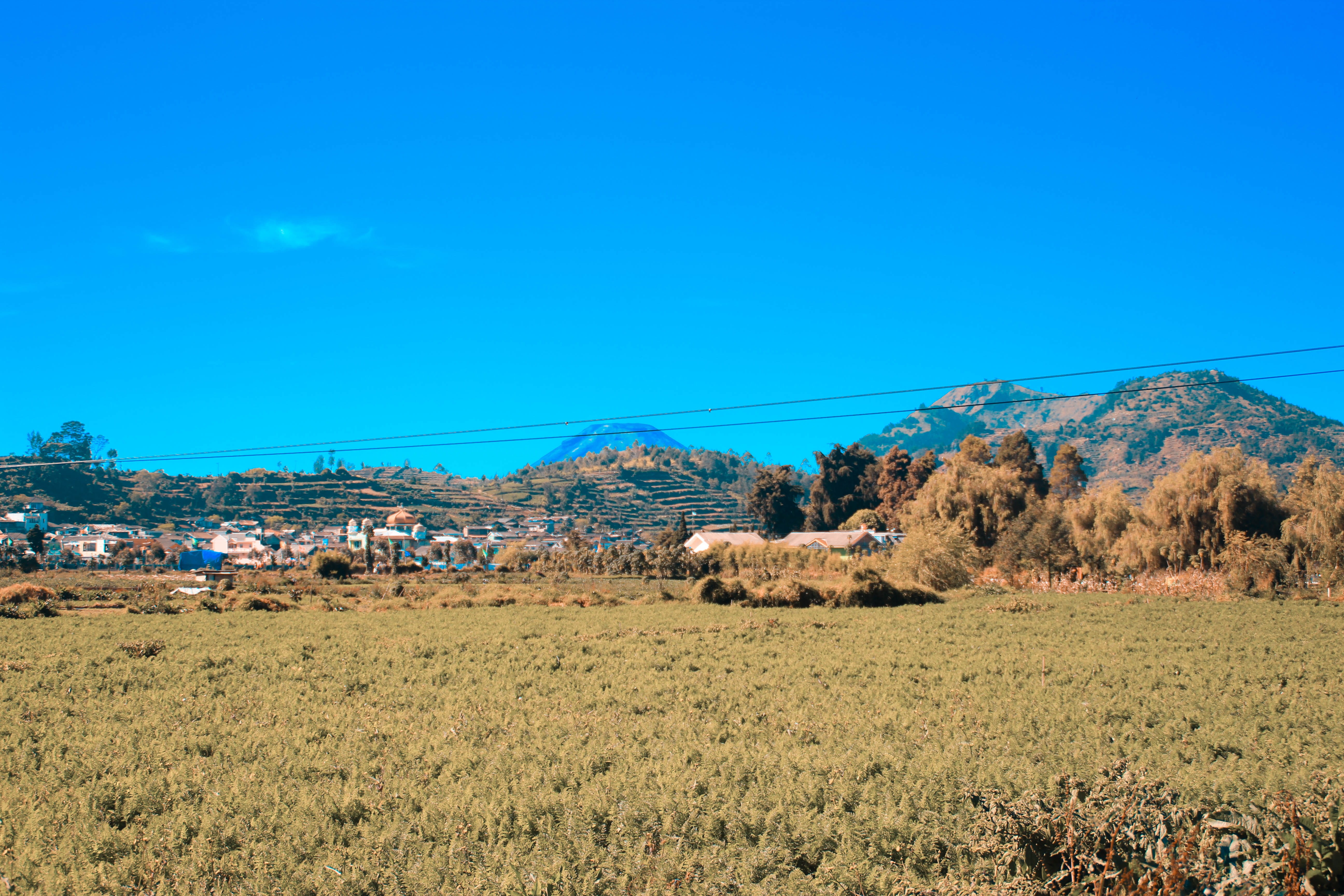 sky, non-urban scene, beauty in nature, blue, copy space, cloud, landscape, land, tranquility, indonesia, outdoors, rural scene, tranquil scene, environment, HD Wallpaper