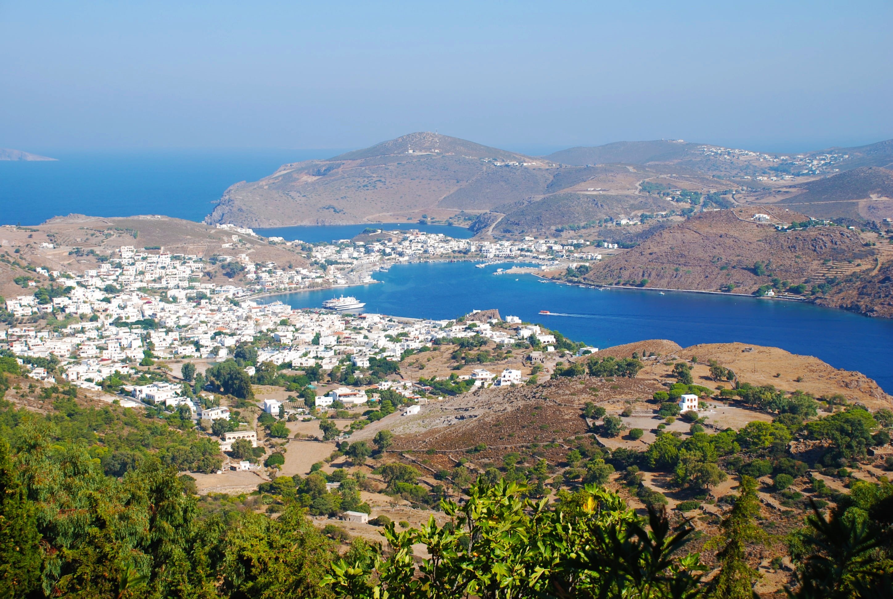 landscape, greek, coastline, Greece, europe, vacation, seascape, aegean, white, lagoon, coast, land, outdoors, travel destinations, beauty in nature, building, HD Wallpaper