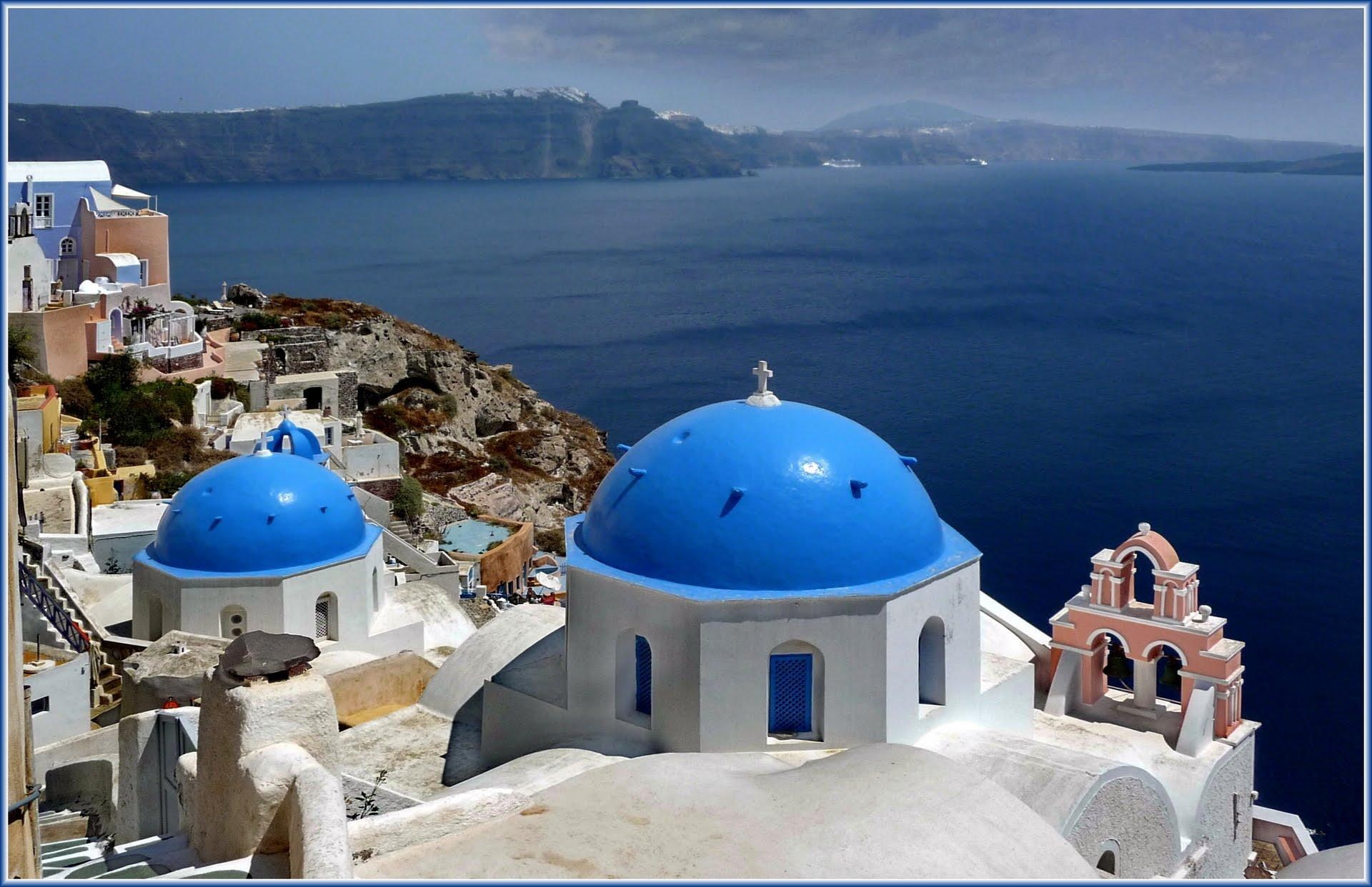 church, town, santorini, nature and landscapes, 1080P, oia, cliff, HD Wallpaper